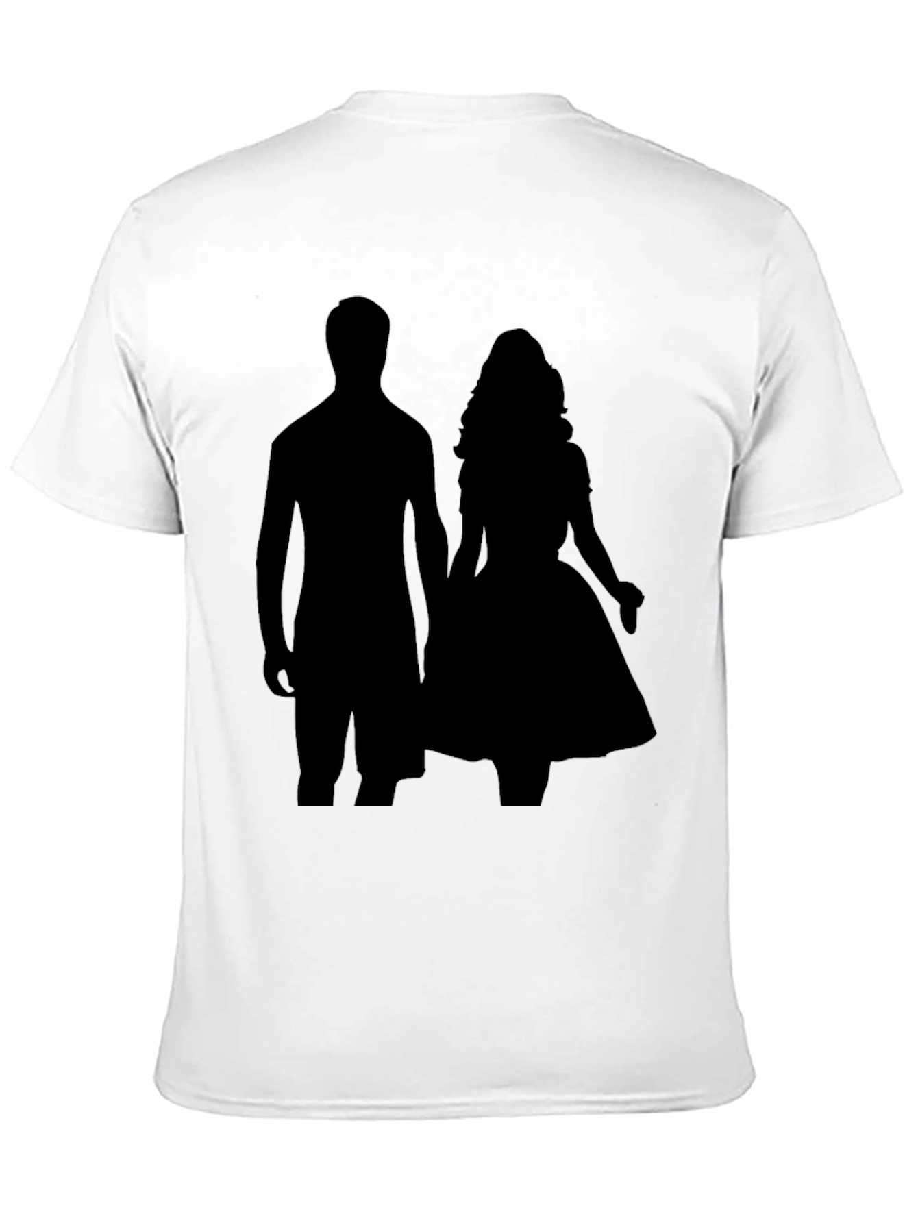 Black Silhouette Couple Black T-Shirt view 11