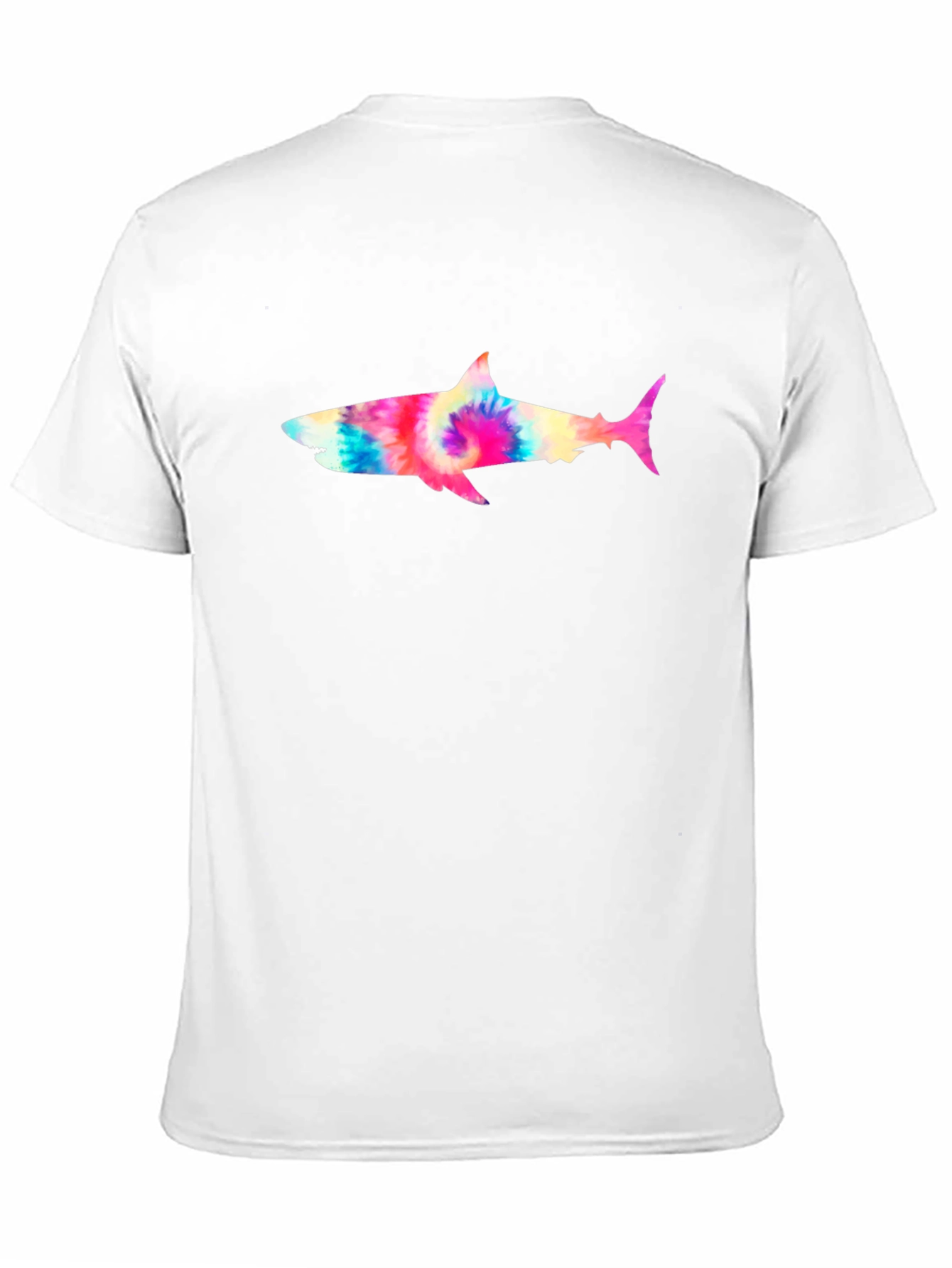 Black Tie-Dye Shark Graphic Tee - Black Cotton T-Shirt view 11