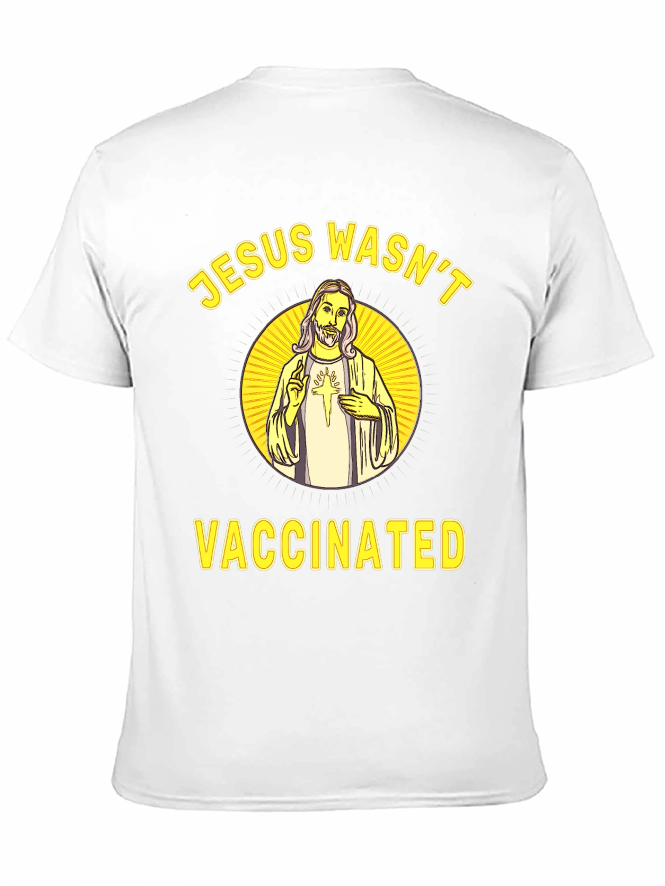 Black Jesus Wasn't Vaccinated Novelty Graphic Tee view 11
