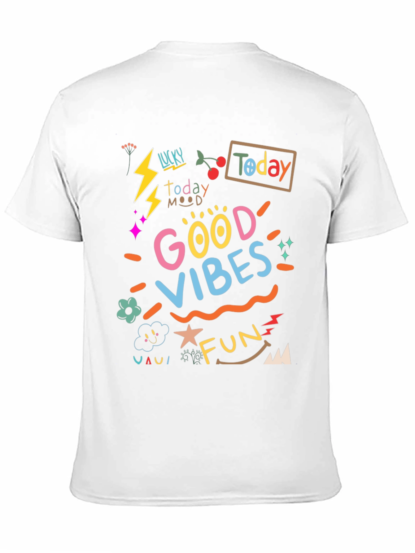 Black Good Vibes Graphic Tee - Black Casual T-Shirt view 11