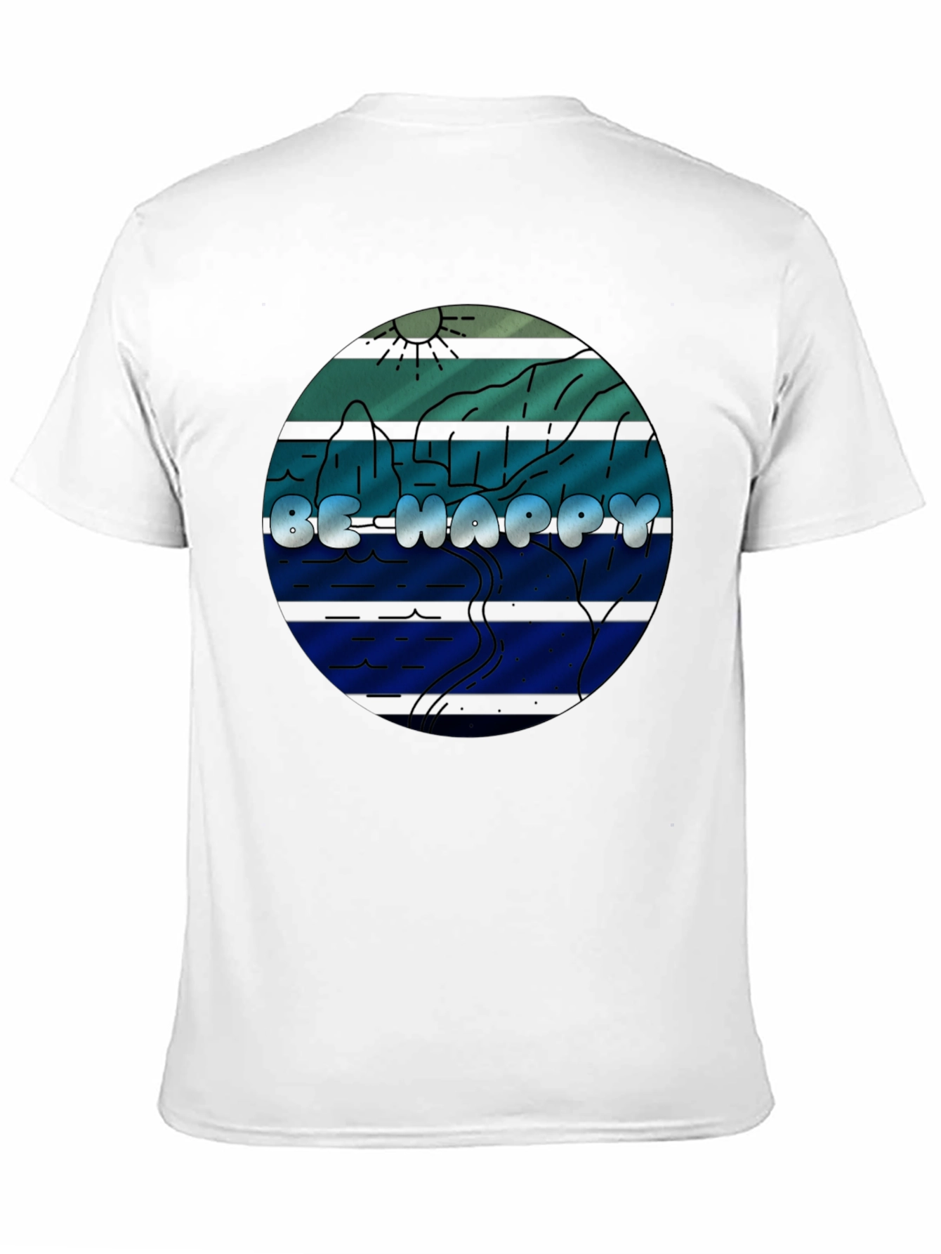 Black Be Happy Graphic Tee - Comfort Fit Black T-Shirt view 11