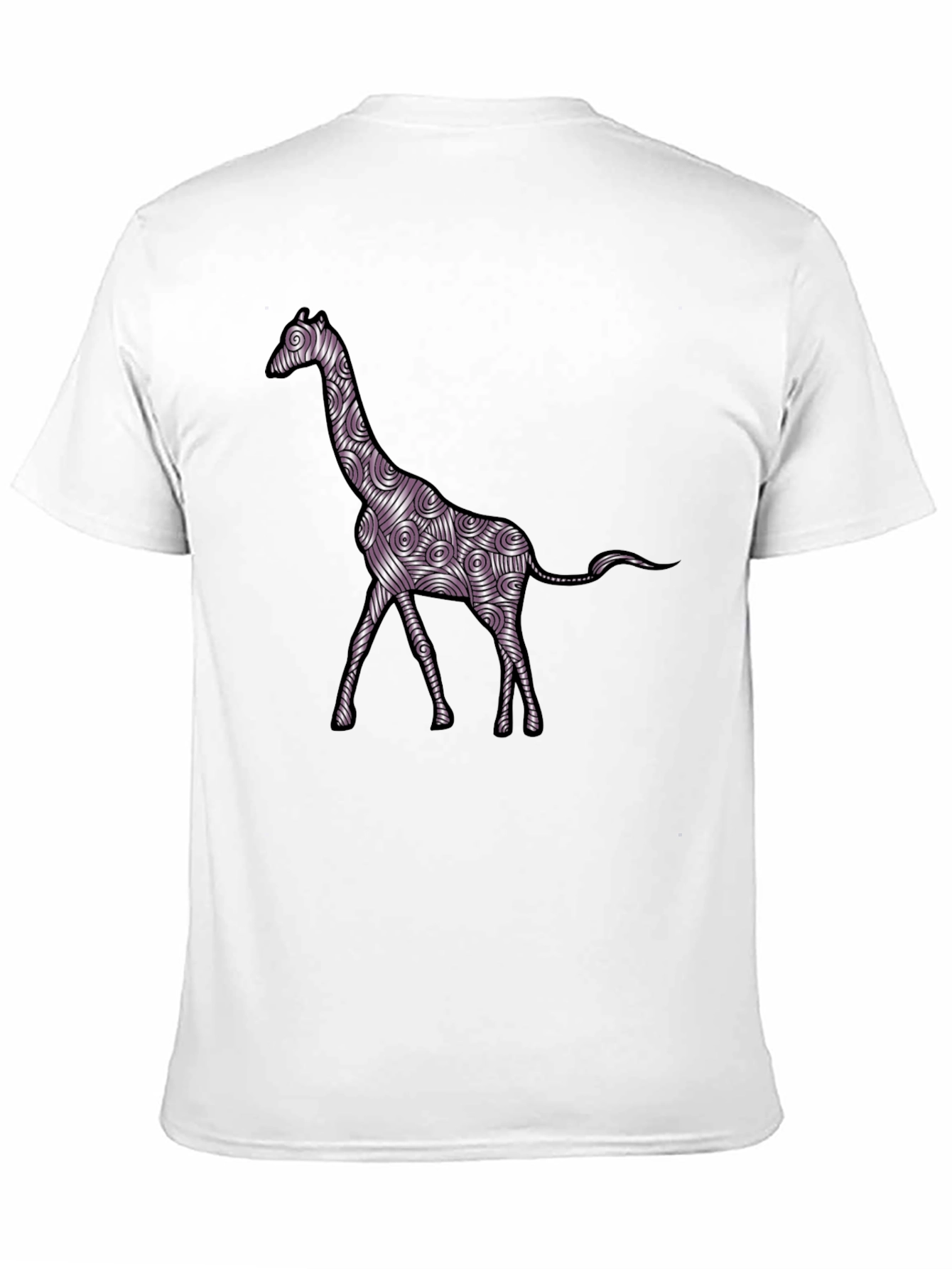 Black Giraffe Art Men's Black T-Shirt view 11