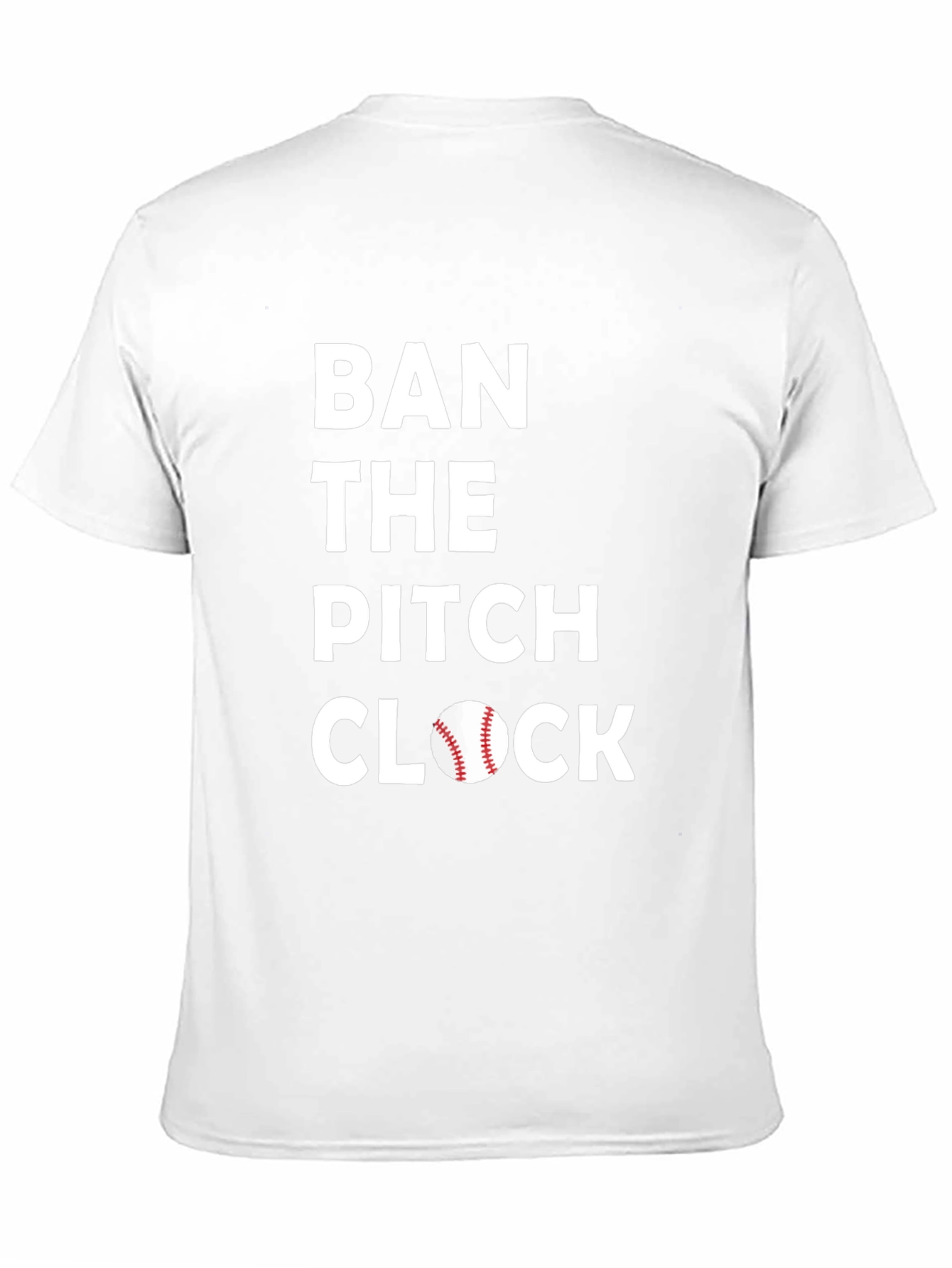 Black Ban the Pitch Clock Baseball T-Shirt view 11