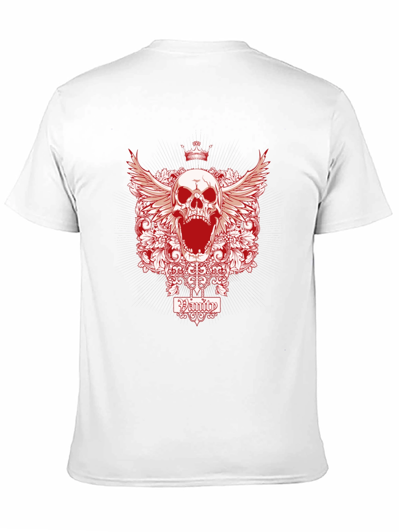 Black Skull with Crown Graphic Print T-Shirt view 11