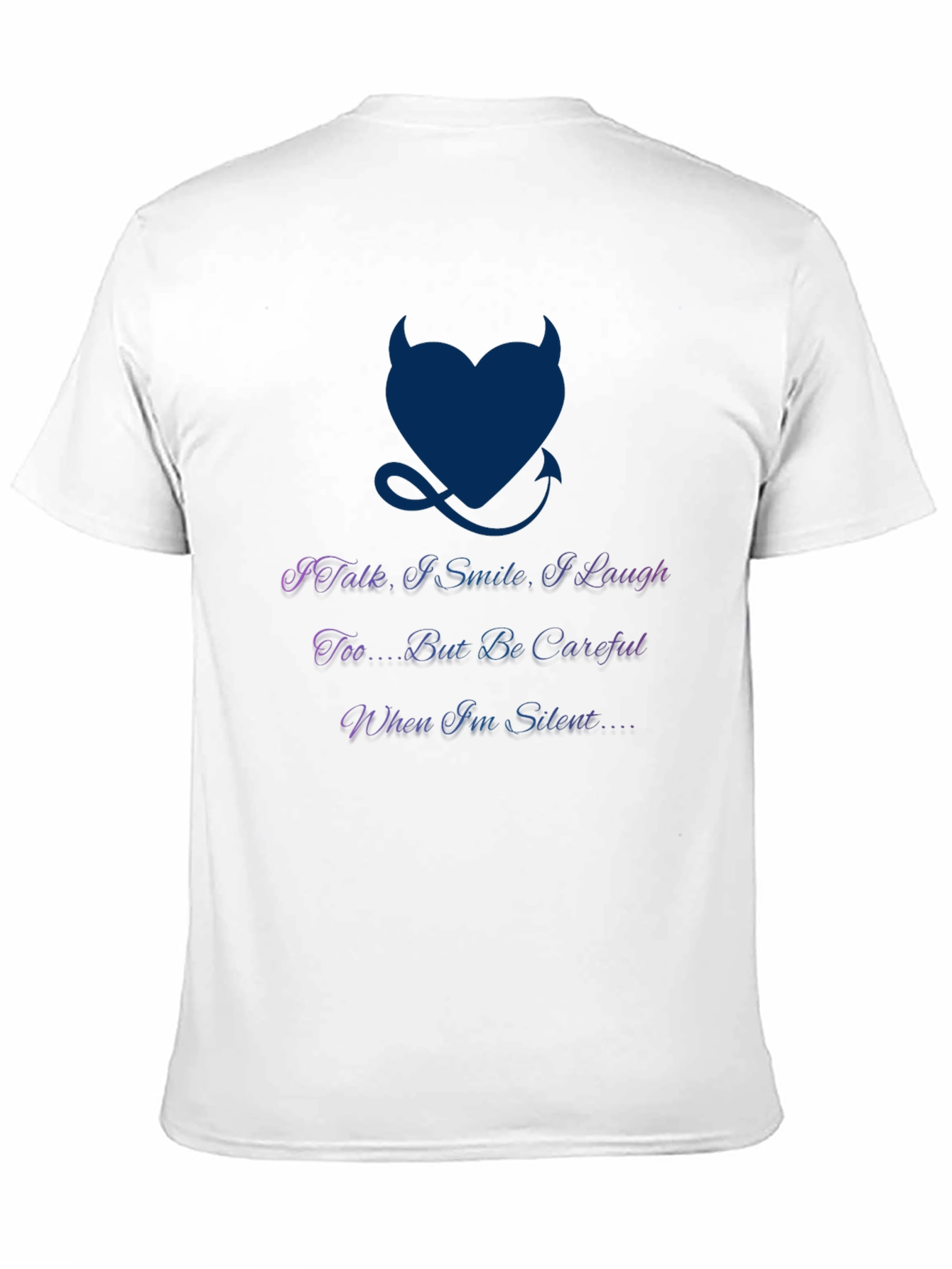 Black Devil Heart Funny Saying Graphic T-Shirt view 11