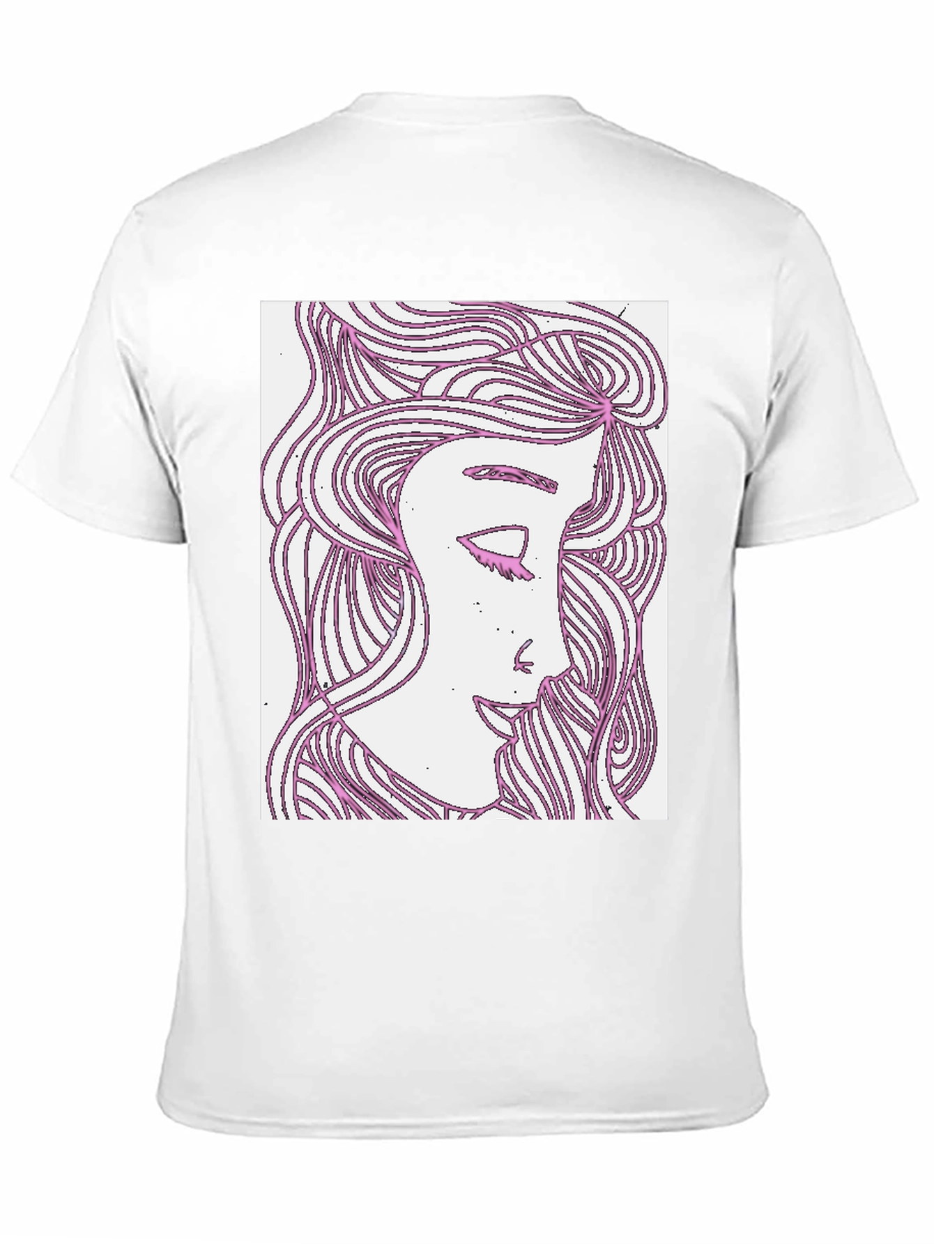 Black Abstract Woman Graphic Tee - Black Cotton T-Shirt view 11