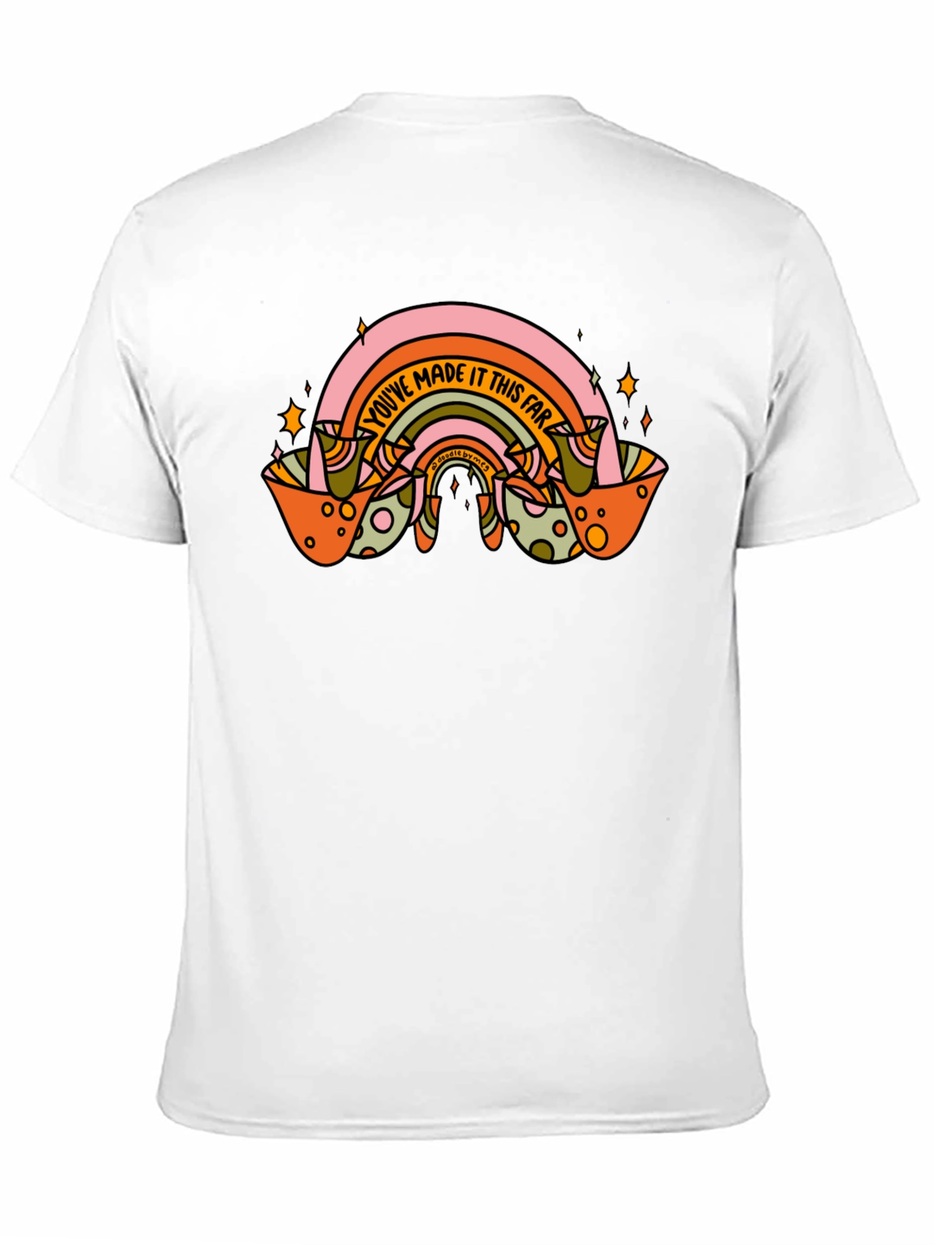 Black Retro Rainbow Graphic T-Shirt: You've Made It This Far view 11