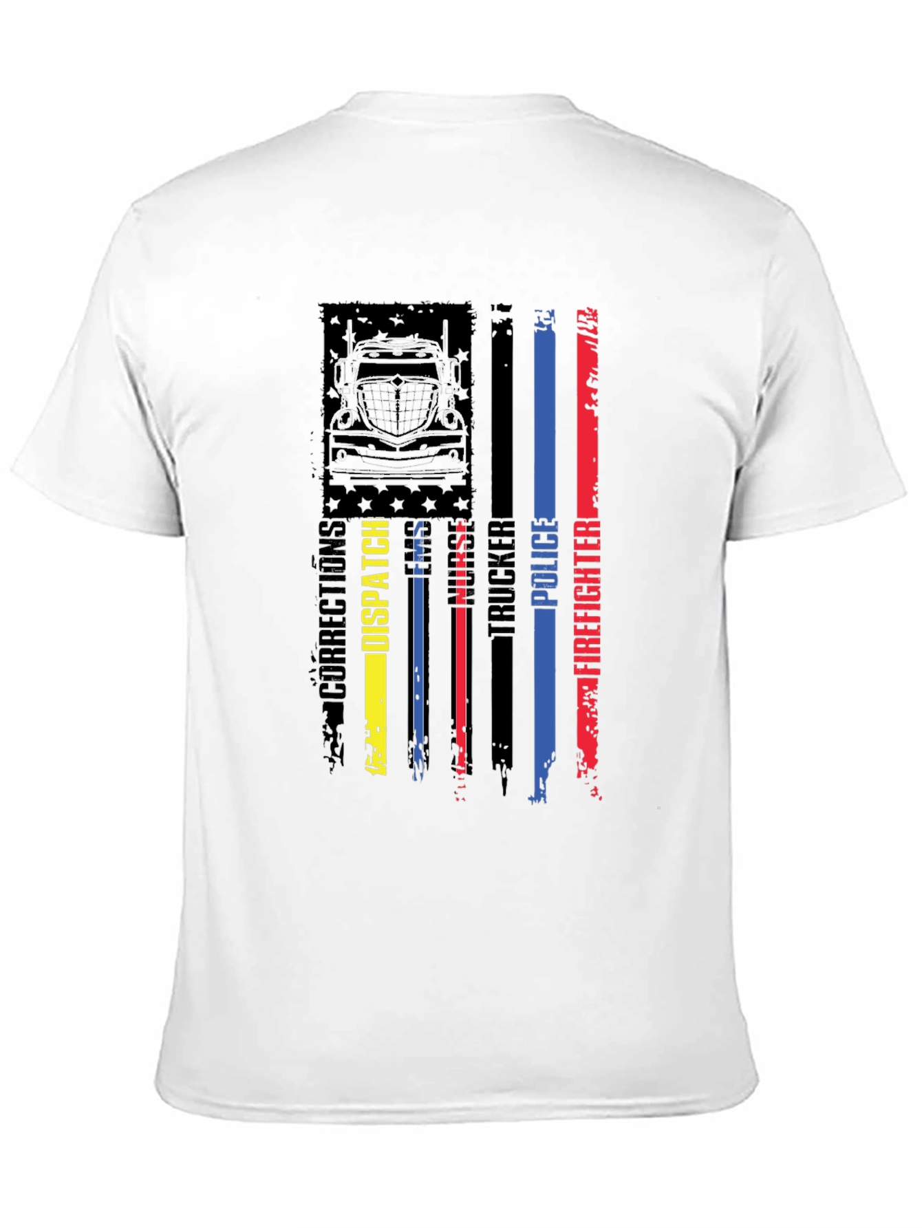 Black American Flag First Responder Graphic Tee view 11