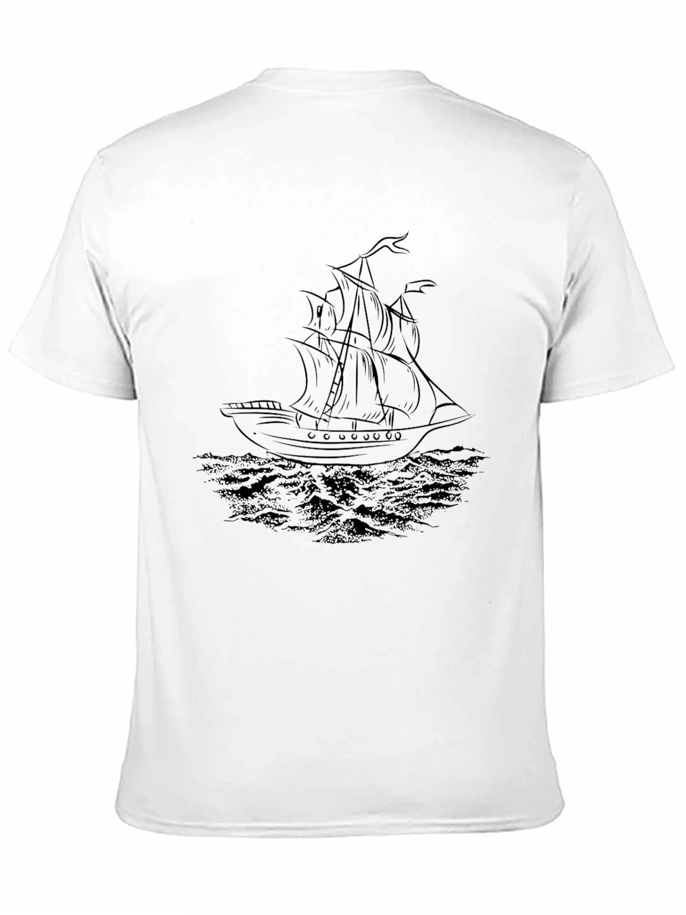 Black Nautical Black T-Shirt - Ship Graphic Tee view 11