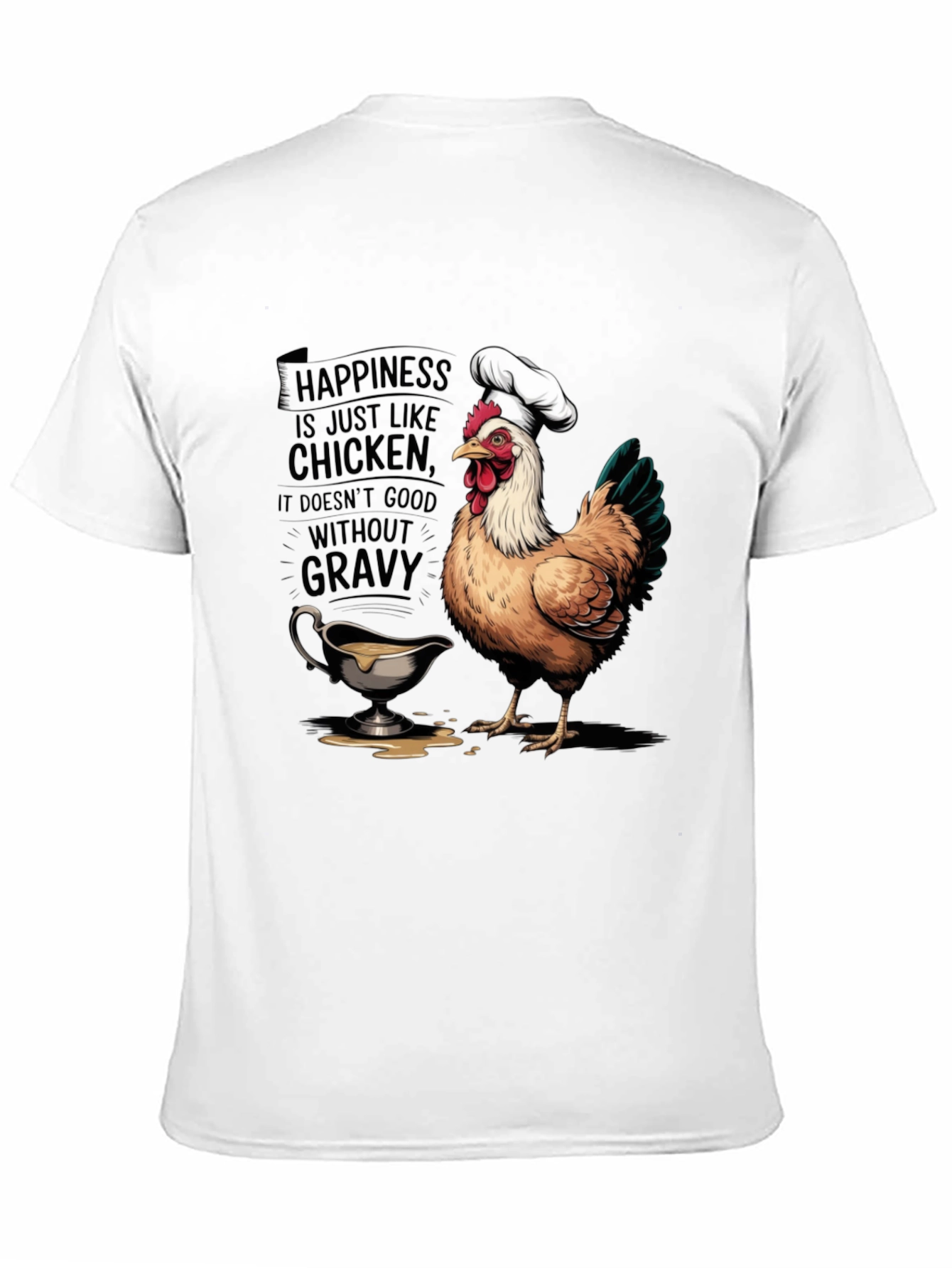 Black Chicken & Gravy T-Shirt: Happiness Recipe view 11