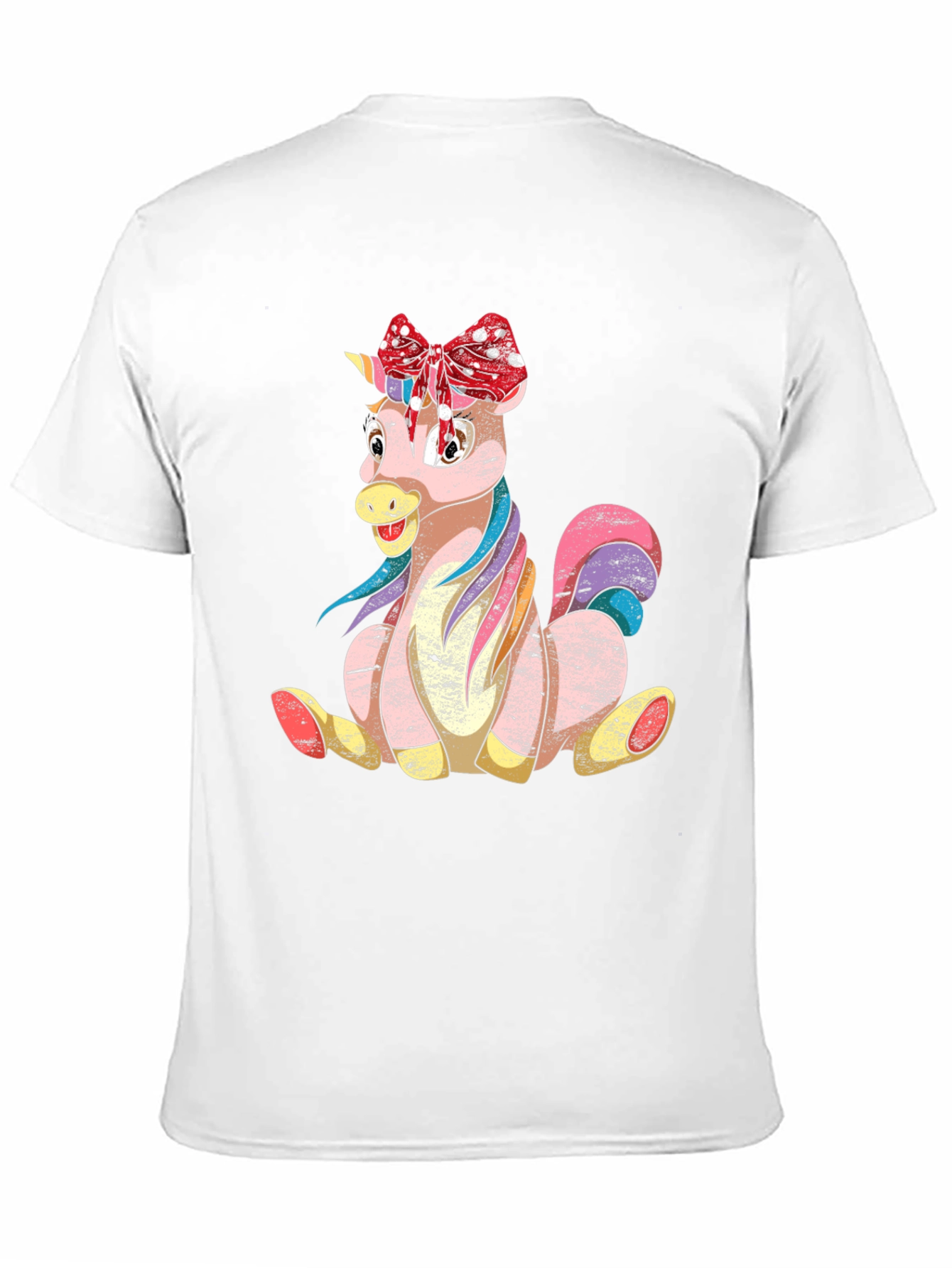 Black Cute Cartoon Unicorn T-Shirt view 11