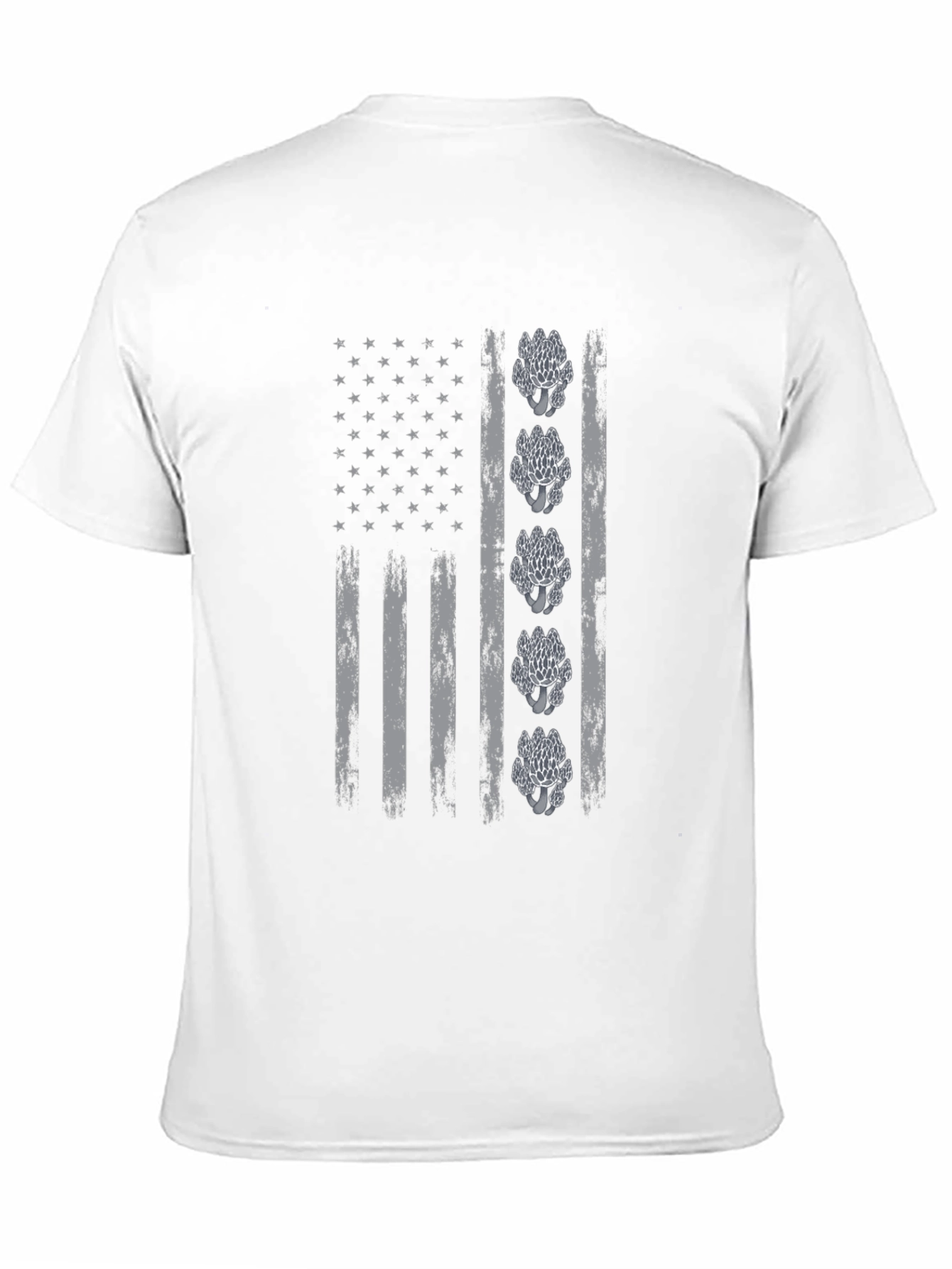 Black Distressed Flag Mushroom Graphic Tee view 11