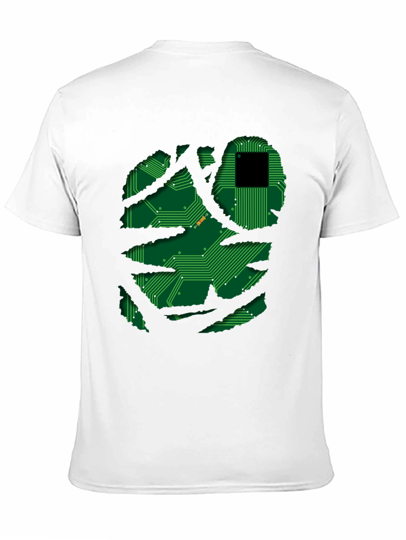 Black Tech Circuit Graphic T-Shirt view 11