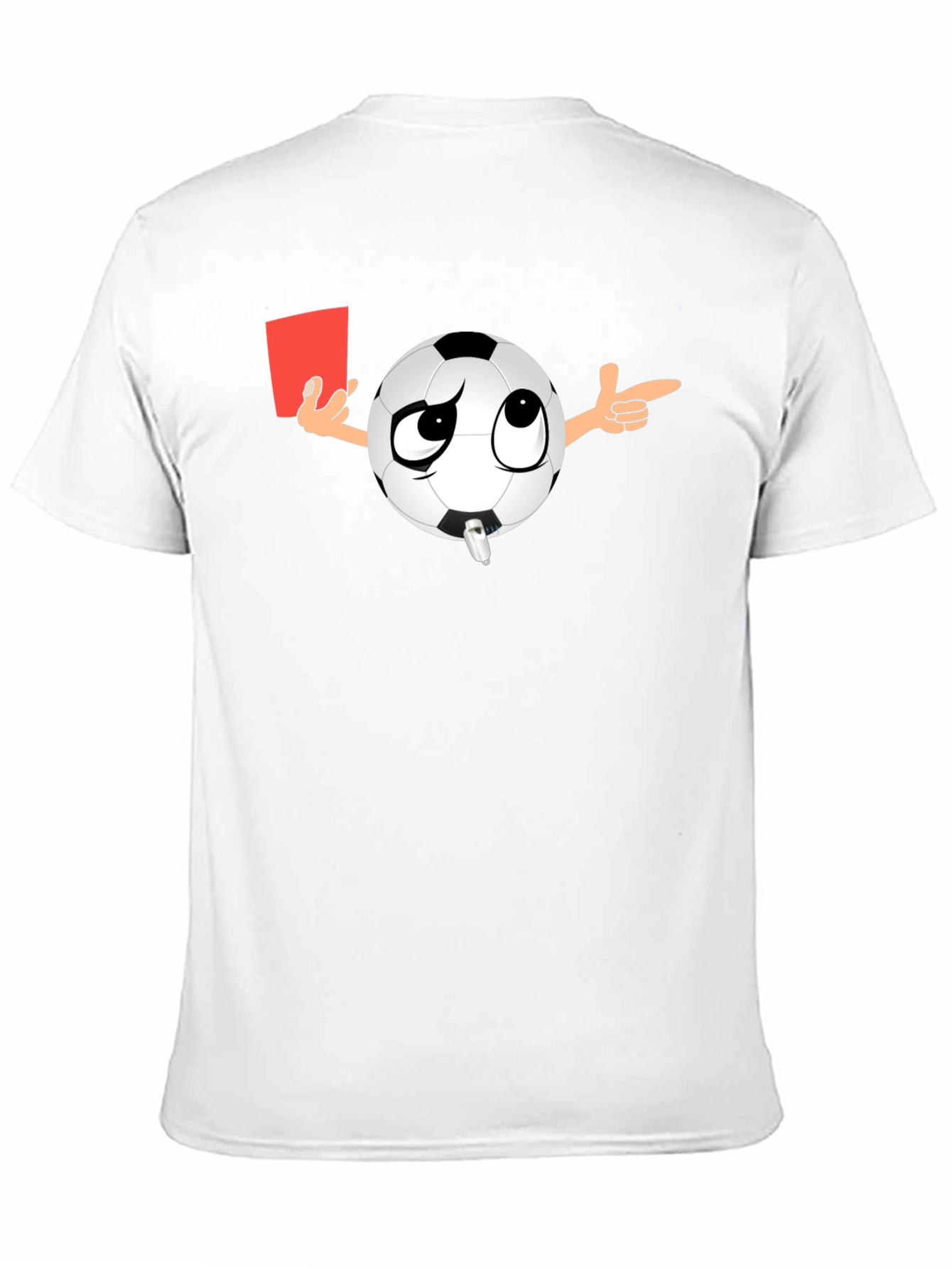 Black Soccer Referee T-Shirt - Funny Cartoon Ball with Red Card view 11