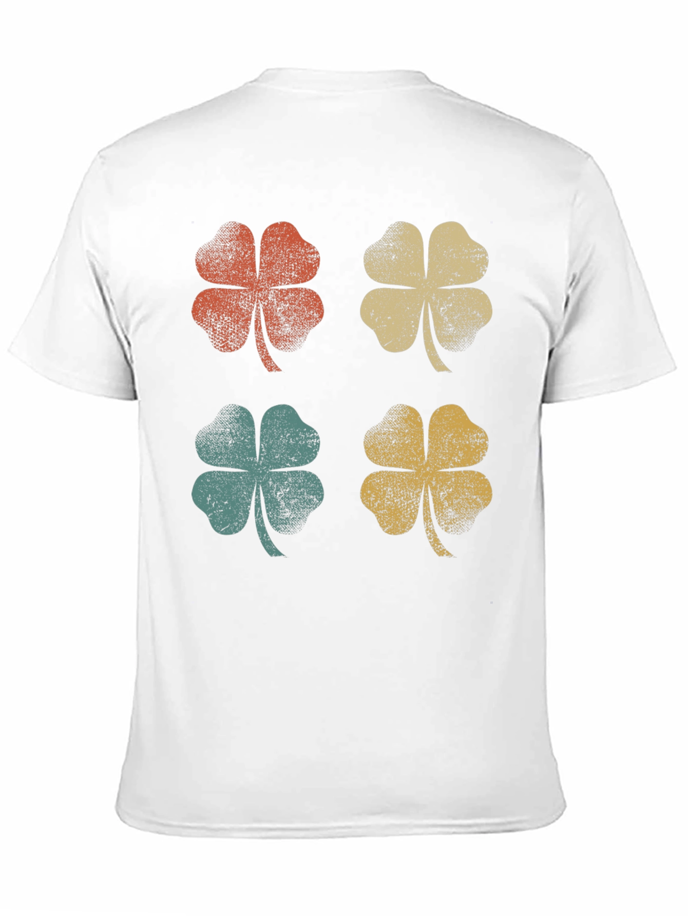 Black Retro Clover Graphic Tee - Lucky Four Leaf Shirt view 11