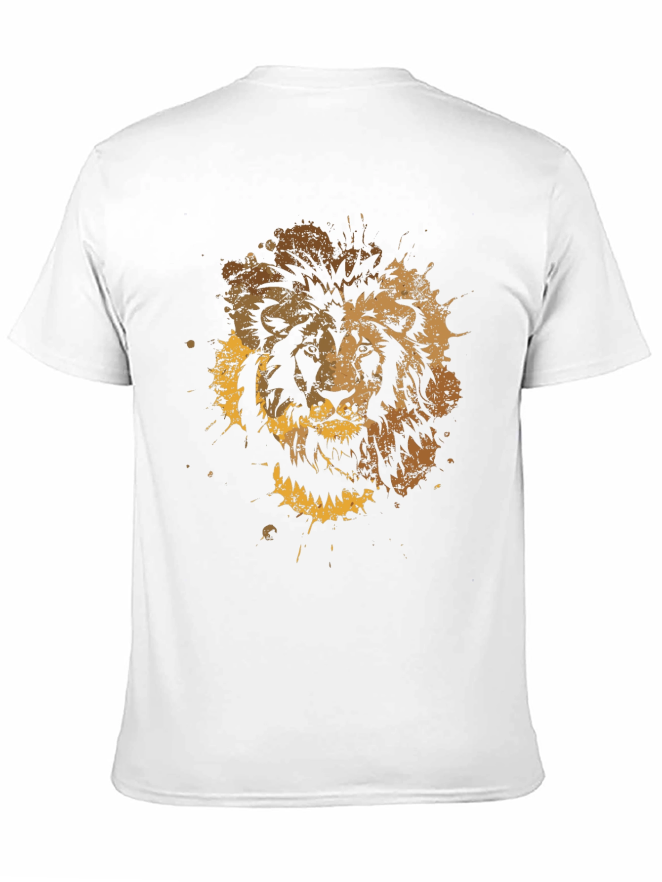 Black Lion Splatter Graphic Men's Black T-Shirt view 11