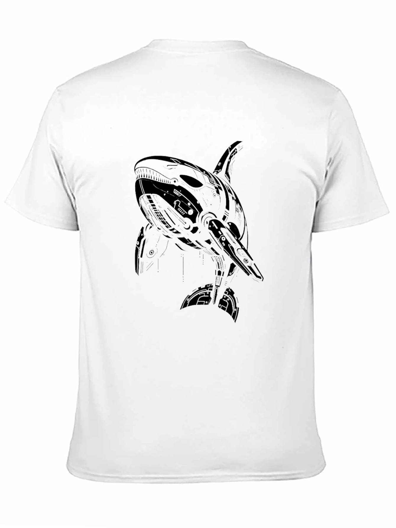 Black Cyberpunk Orca Graphic Tee - Black view 11