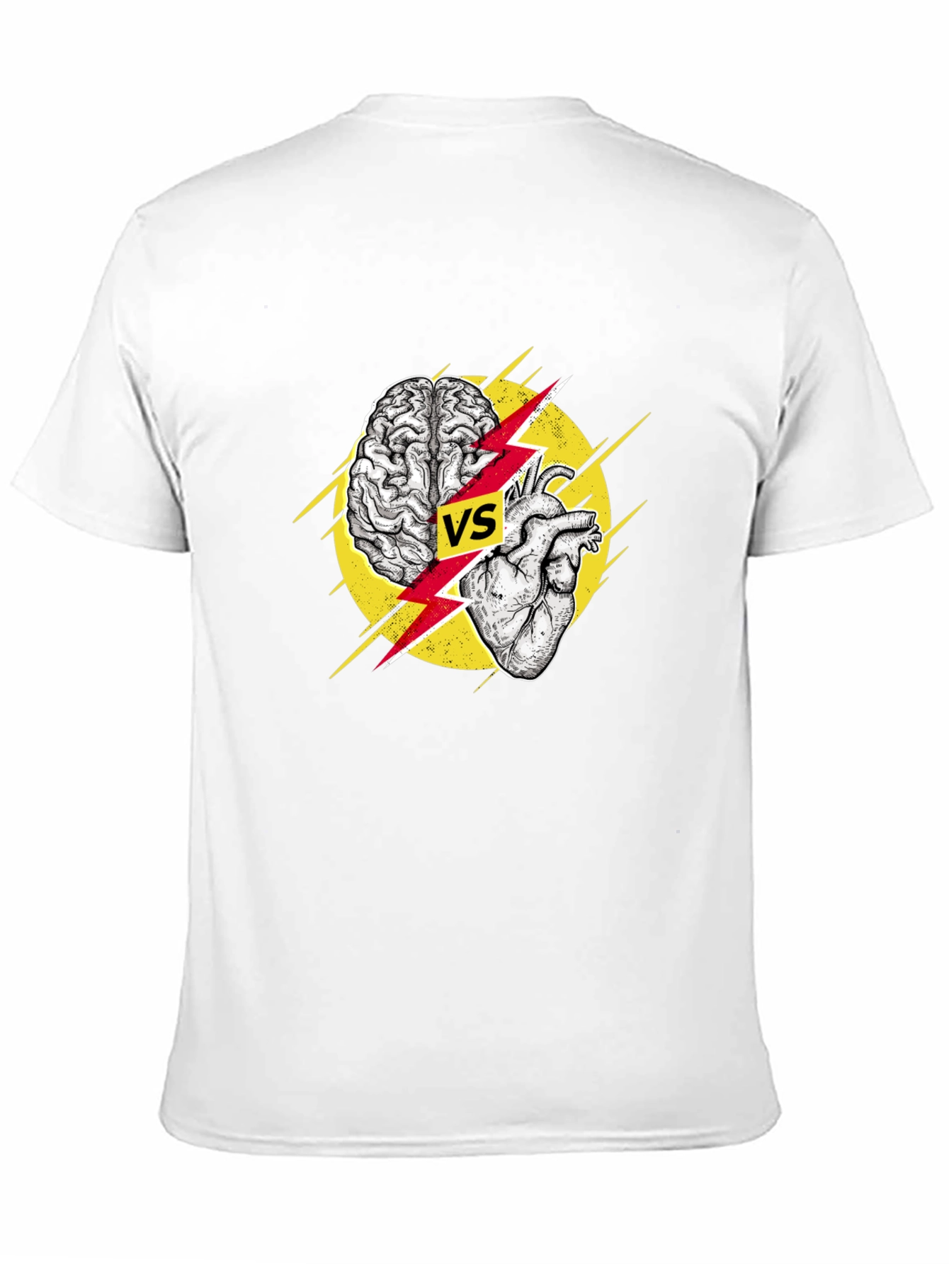 Black Brain vs Heart Graphic T-Shirt - Logic Meets Passion view 11