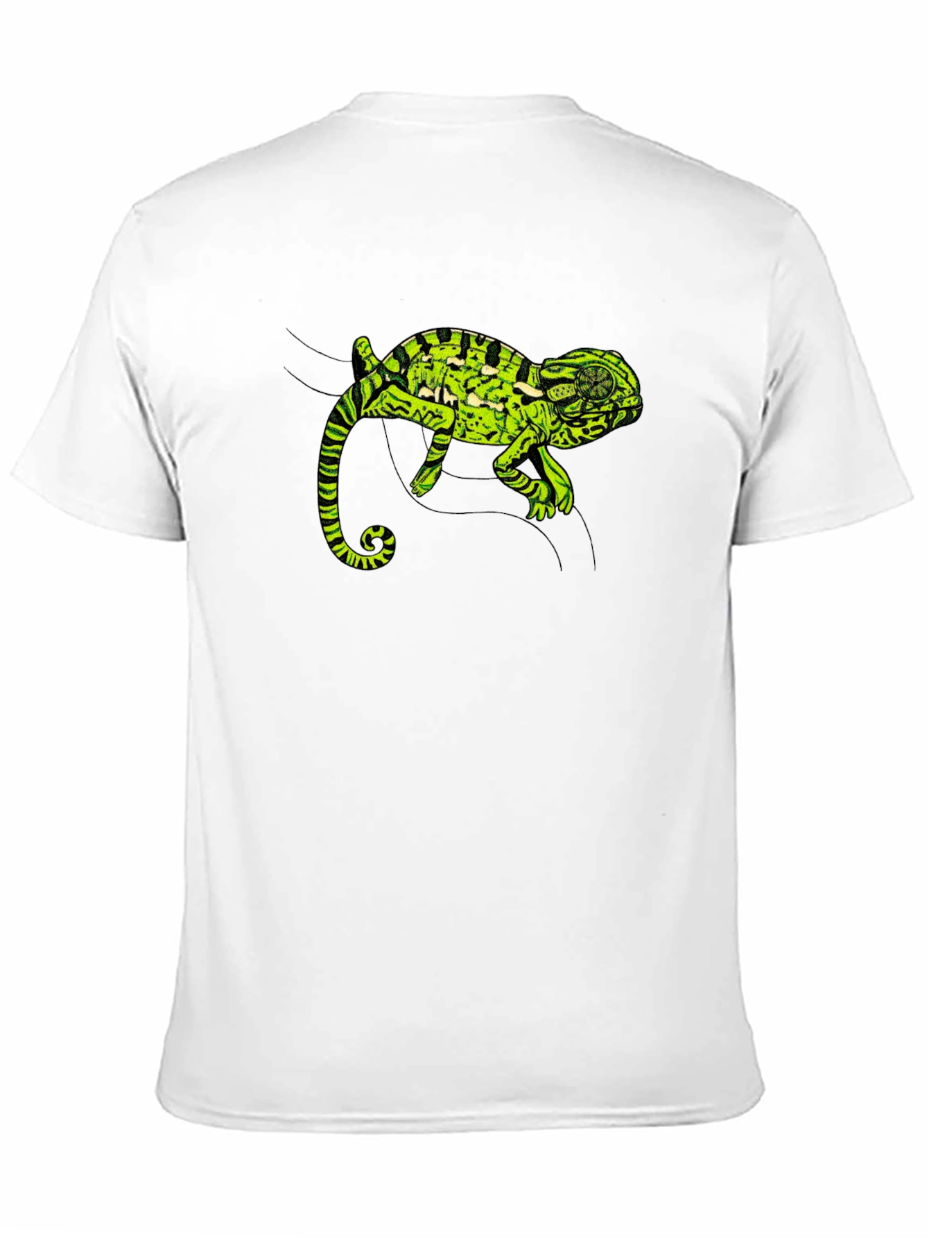 Black Black T-Shirt with Green Chameleon Graphic view 11