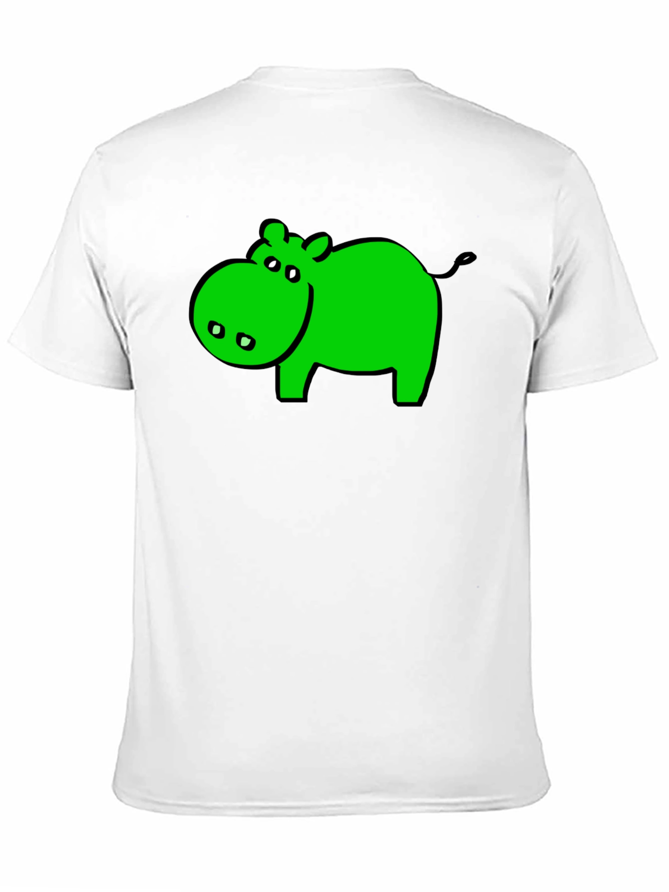 Black Green Hippo Graphic Black T-Shirt - Casual Wear view 11