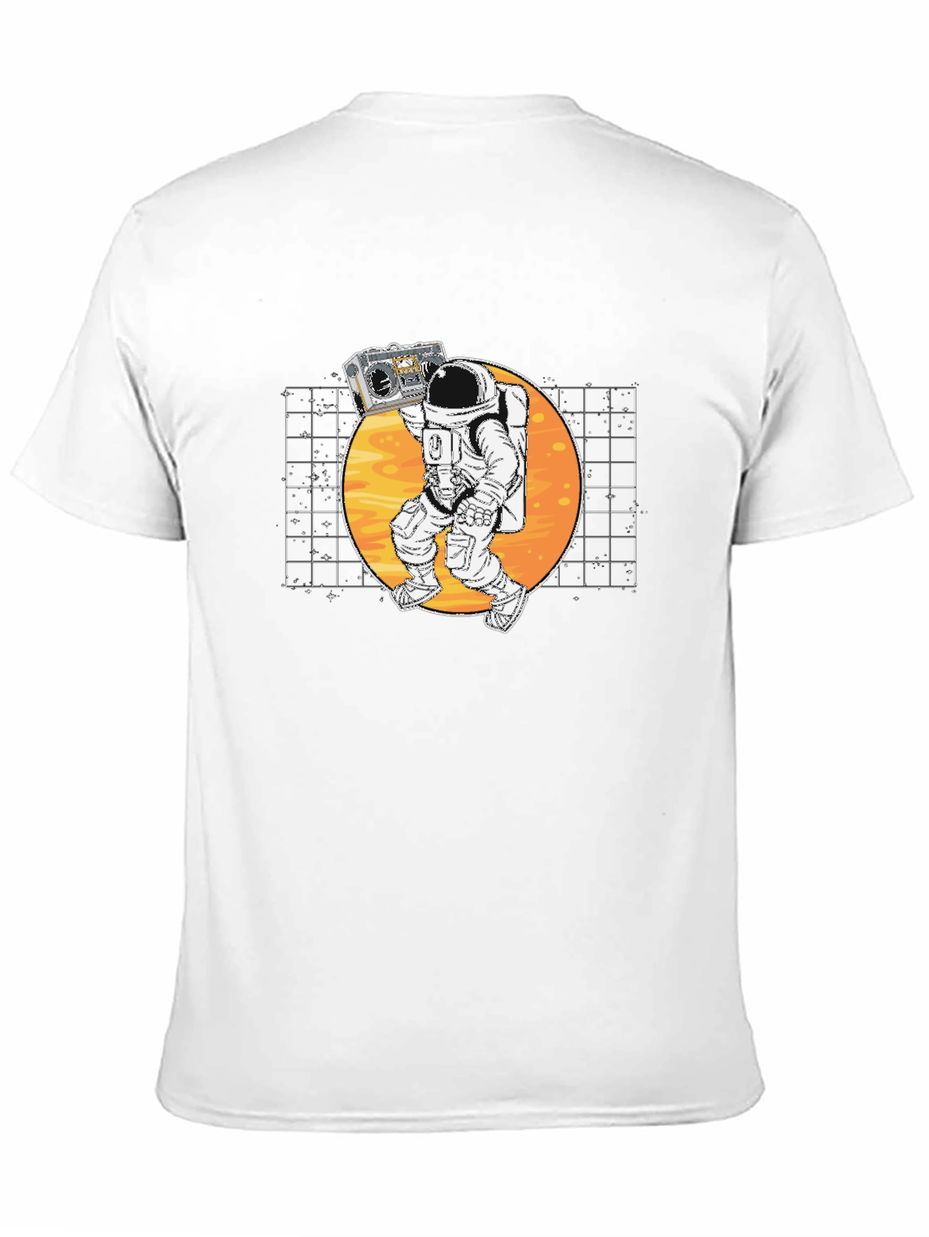 Black Astronaut Boombox Graphic T-Shirt - Retro Space Design view 11