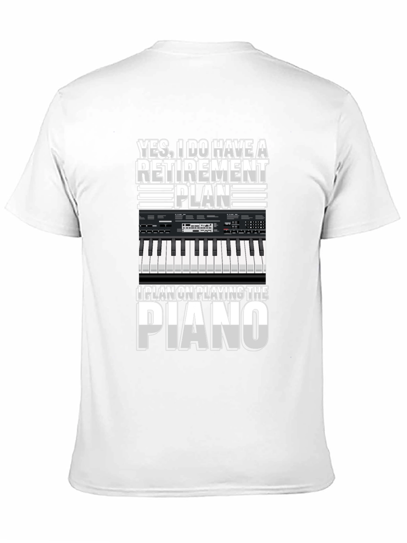 Black Retirement Plan Piano T-Shirt view 11