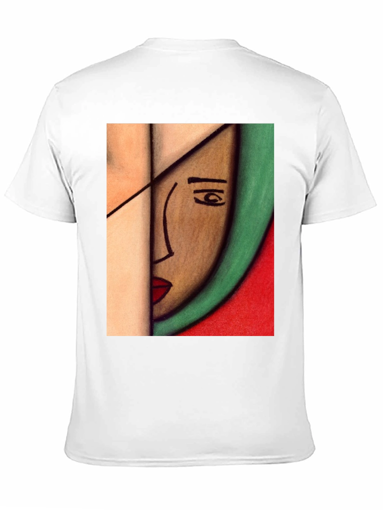 Black Abstract Art Face T-Shirt view 11