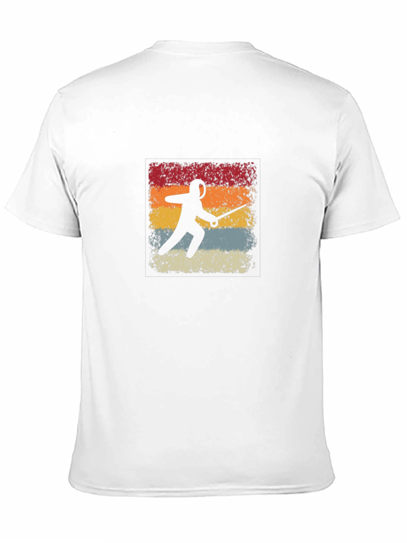 Black Retro Fencing Silhouette Graphic T-Shirt view 11