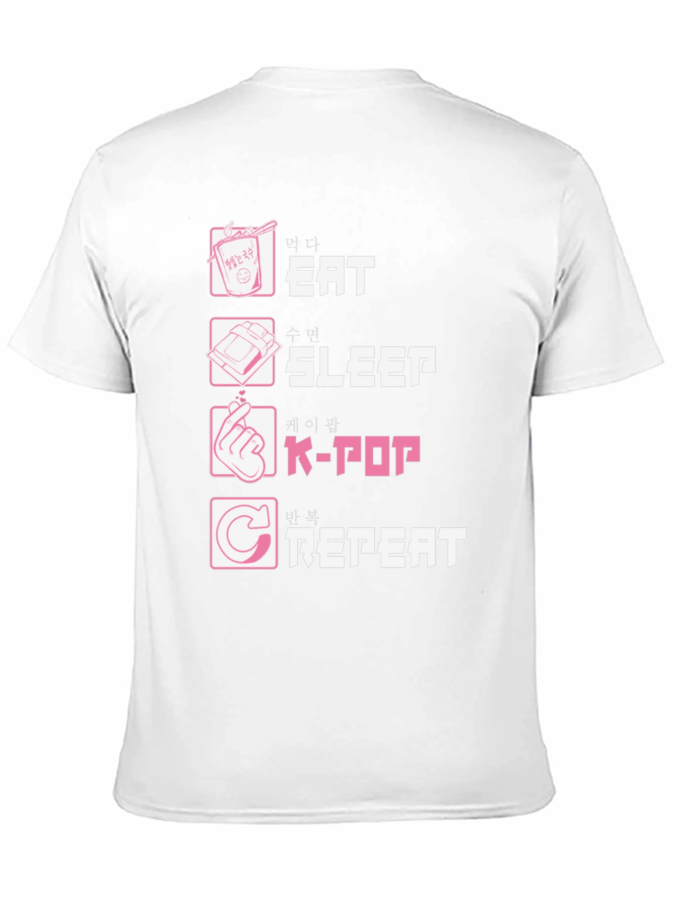 Black Eat Sleep K-Pop Repeat Black Graphic Tee view 11
