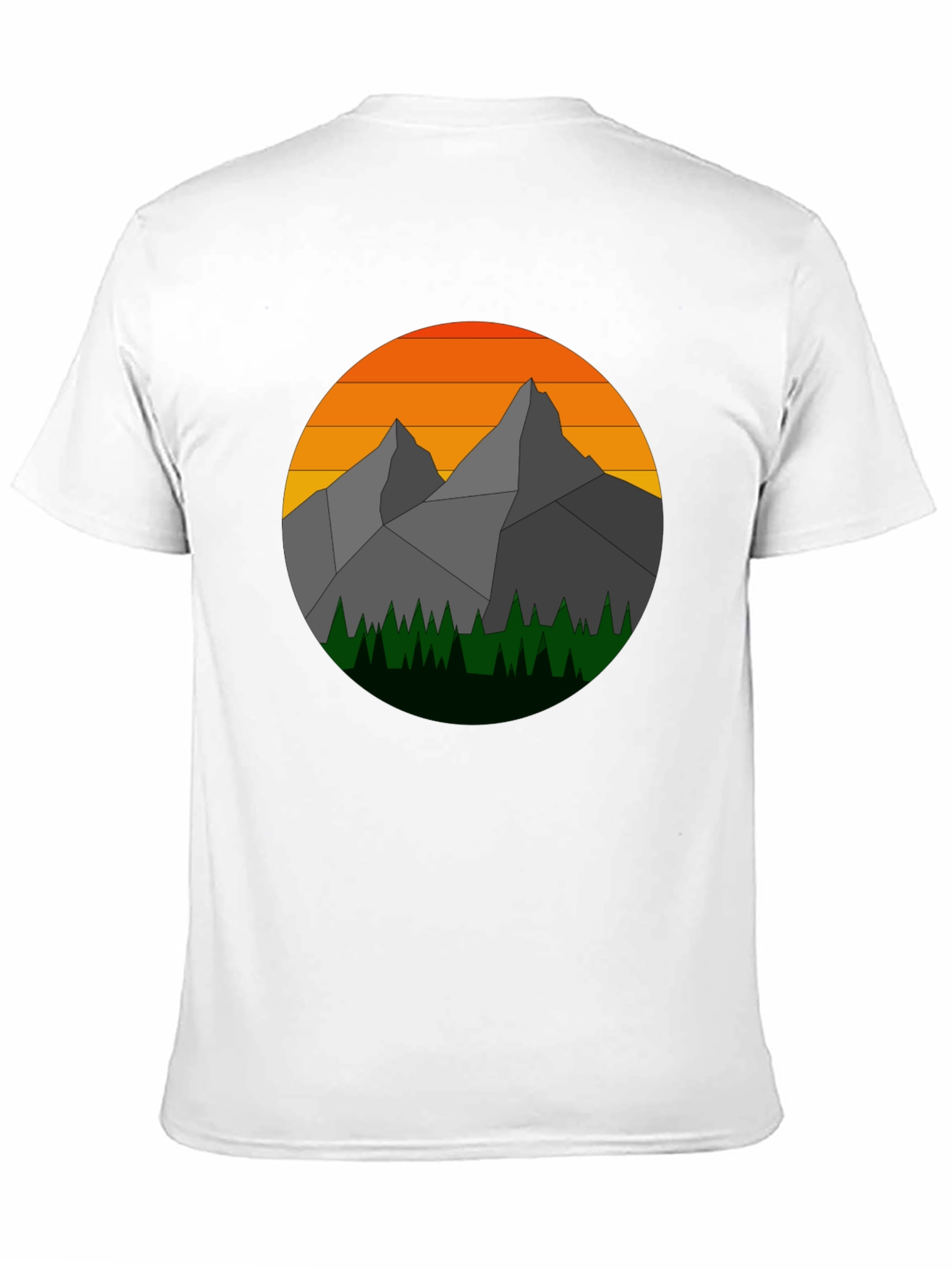 Black Geometric Mountain Sunset Graphic Tee view 11