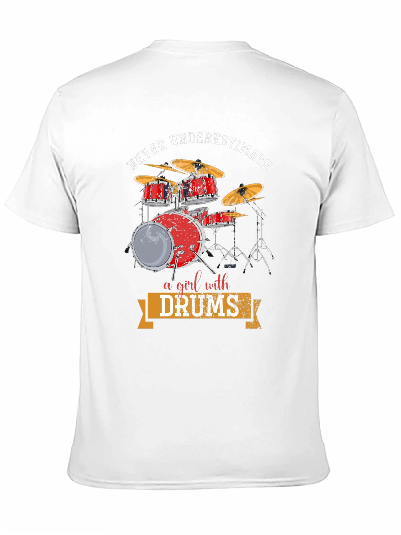 Black Never Underestimate a Girl with Drums T-Shirt view 11