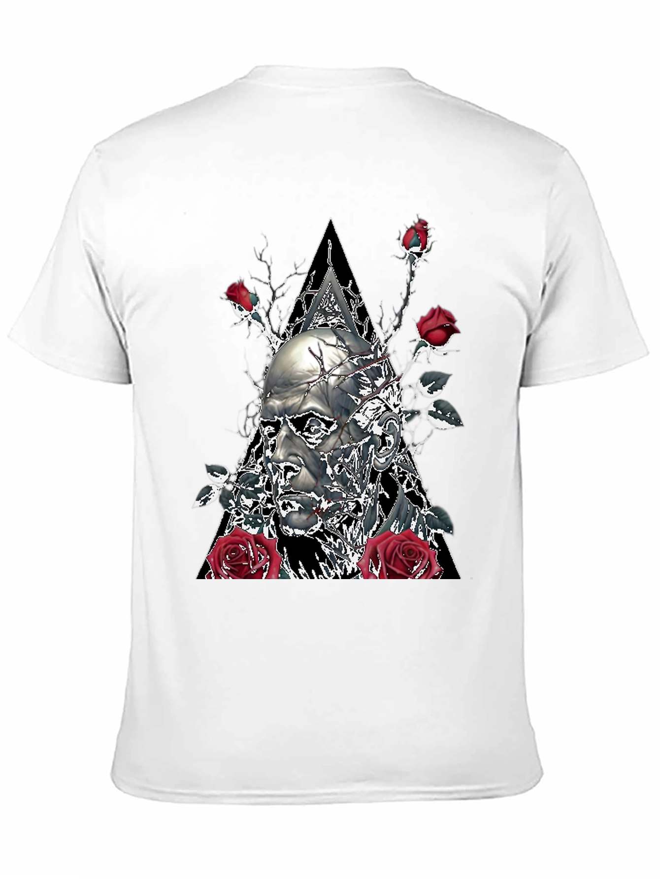 Black Skull & Roses Graphic Tee - Black view 11