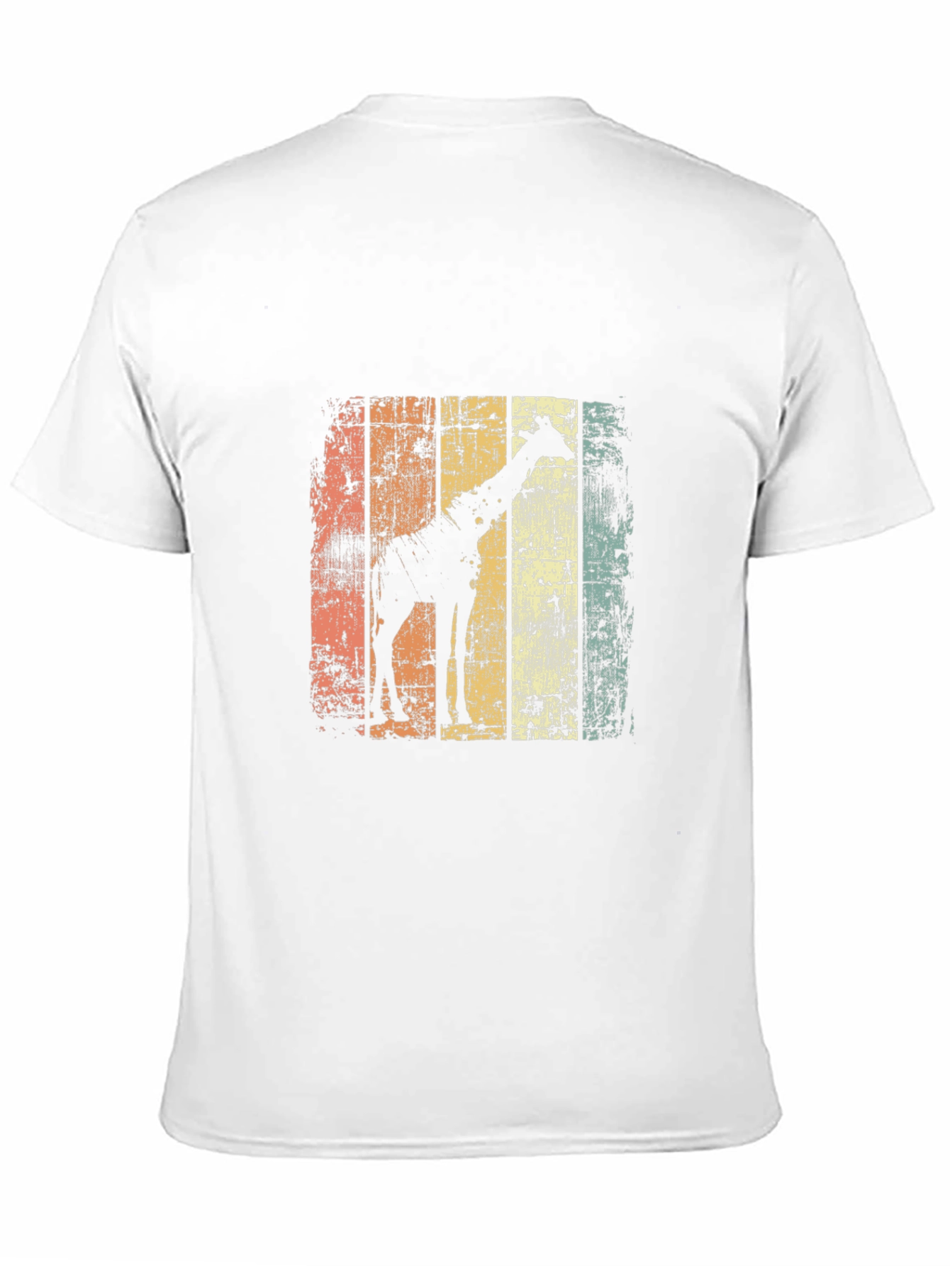 Black Giraffe Silhouette Distressed T-Shirt view 11