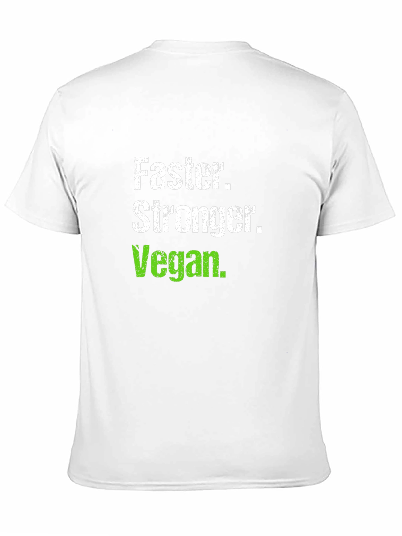 Black Faster Stronger Vegan T-Shirt - Black Crew Neck view 11