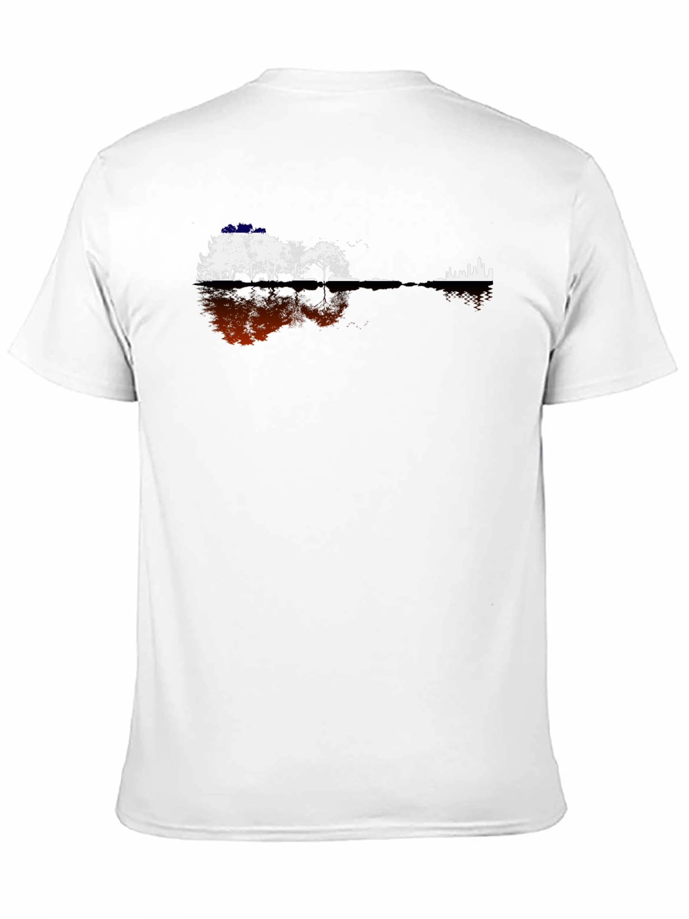 Black Guitar Landscape Graphic Tee - Black Cotton Blend view 11