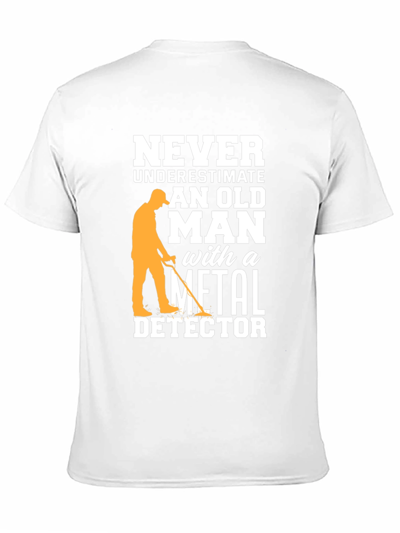 Black Funny Metal Detector Old Man Black T-Shirt view 11