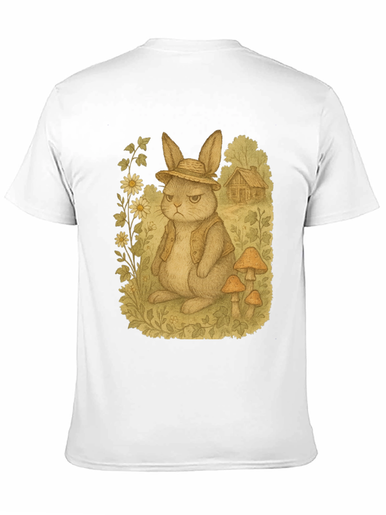 Black Grumpy Rabbit T-Shirt - Funny Animal Tee view 11