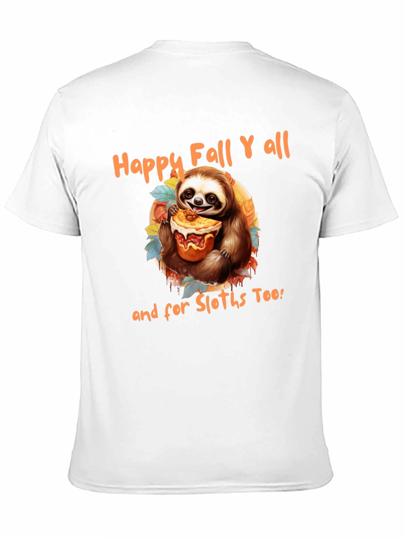 Black Happy Fall Y'all Sloth T-Shirt view 11