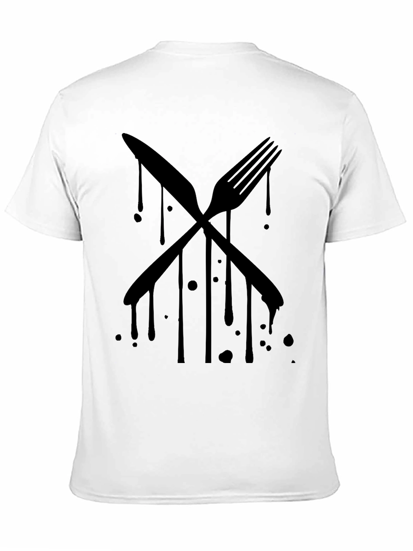 Black Black Drip Cutlery Graphic Tee view 11