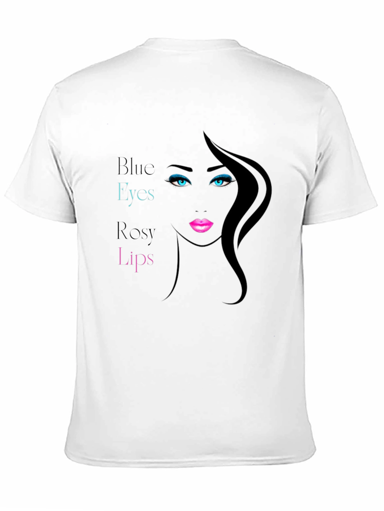 Black Blue Eyes Rosy Lips Graphic Tee view 11
