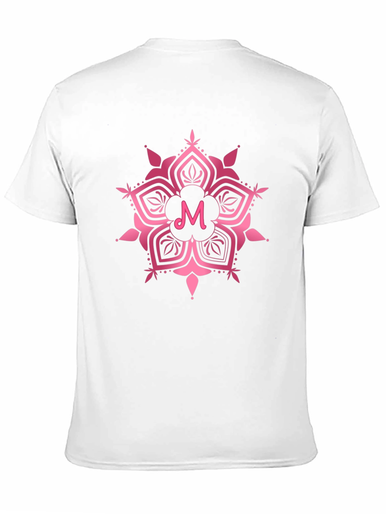 Pink Mandala 'M' Letter T-Shirt - 11