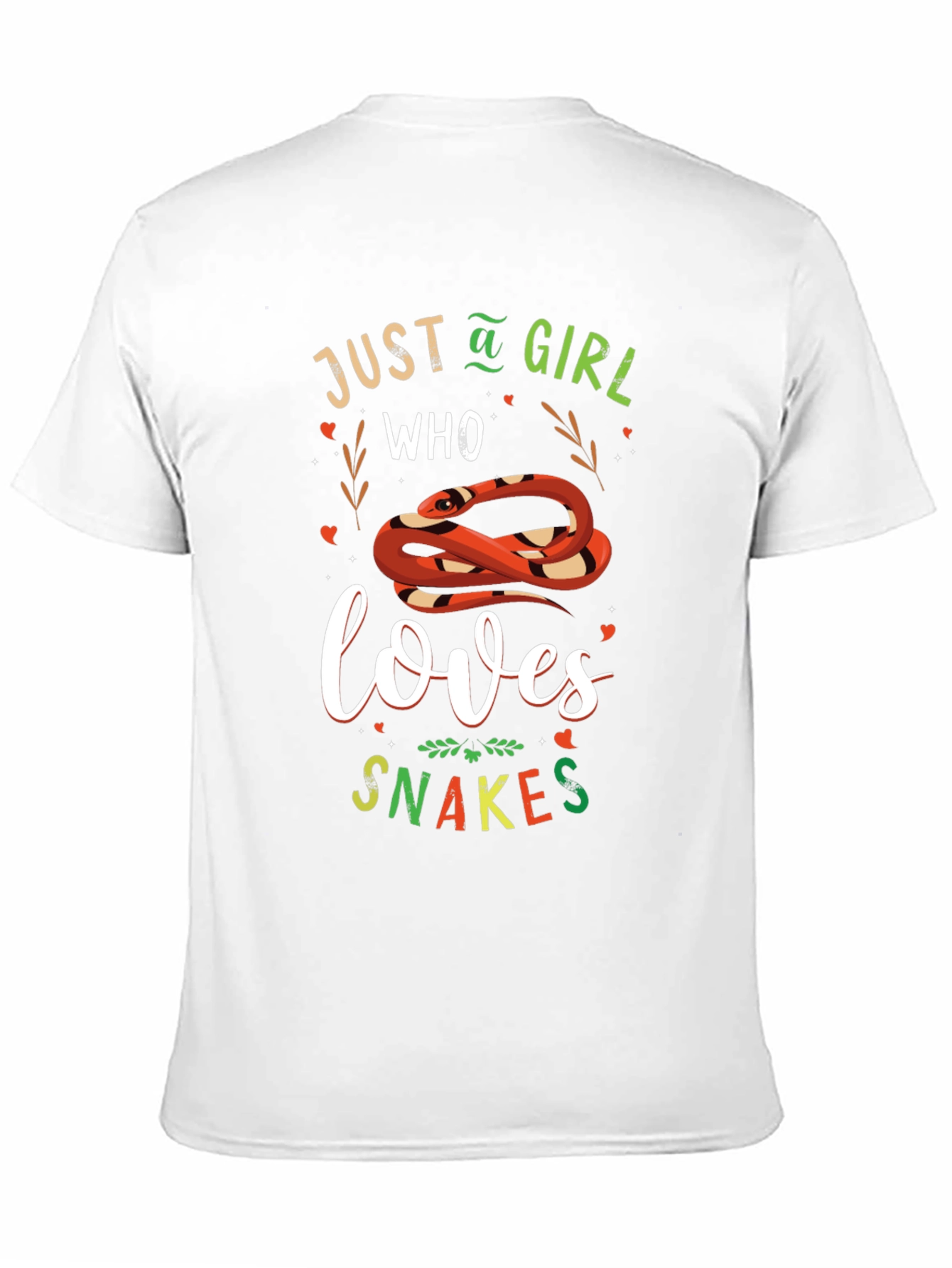 Black Just A Girl Who Loves Snakes Graphic T-Shirt view 11