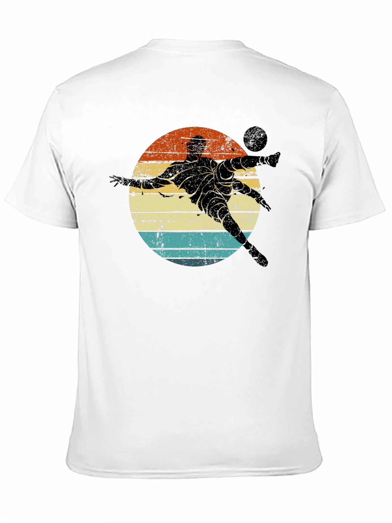 Black Retro Soccer Player Graphic T-Shirt view 11