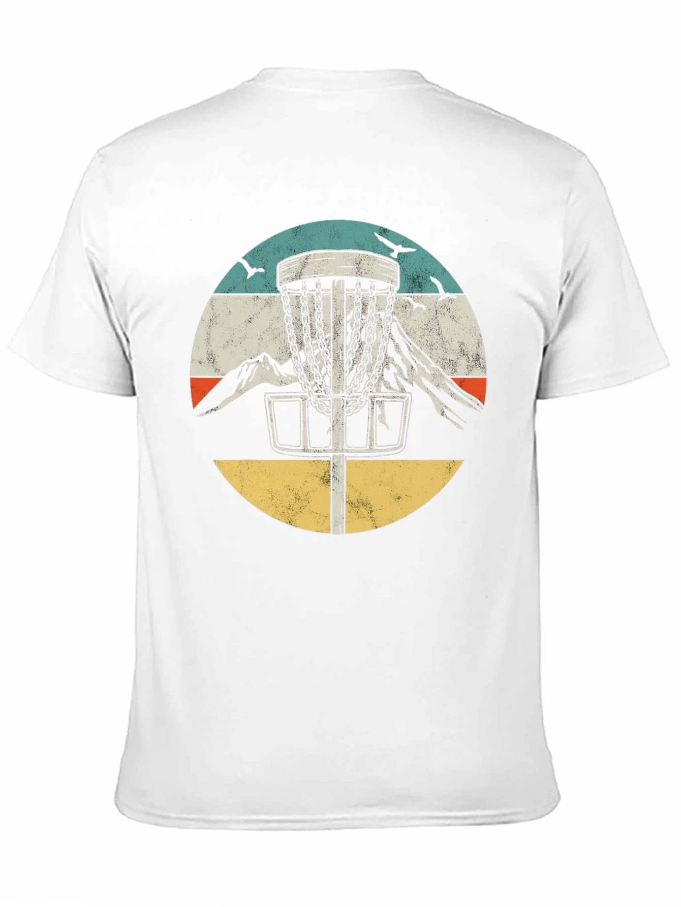 Black Retro Disc Golf Tee - Mountain Design view 11