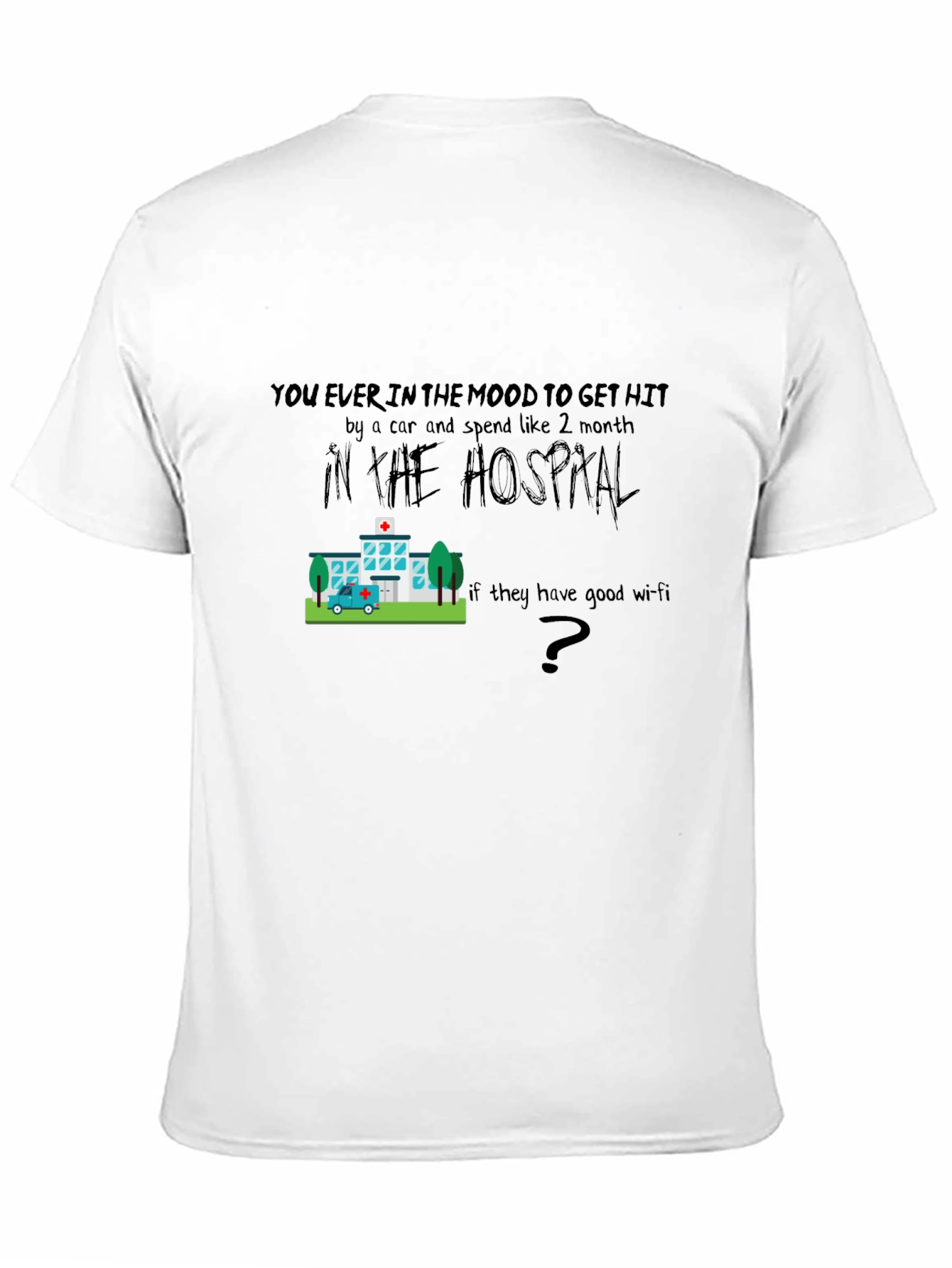 Black Humorous Hospital Graphic T-Shirt view 11