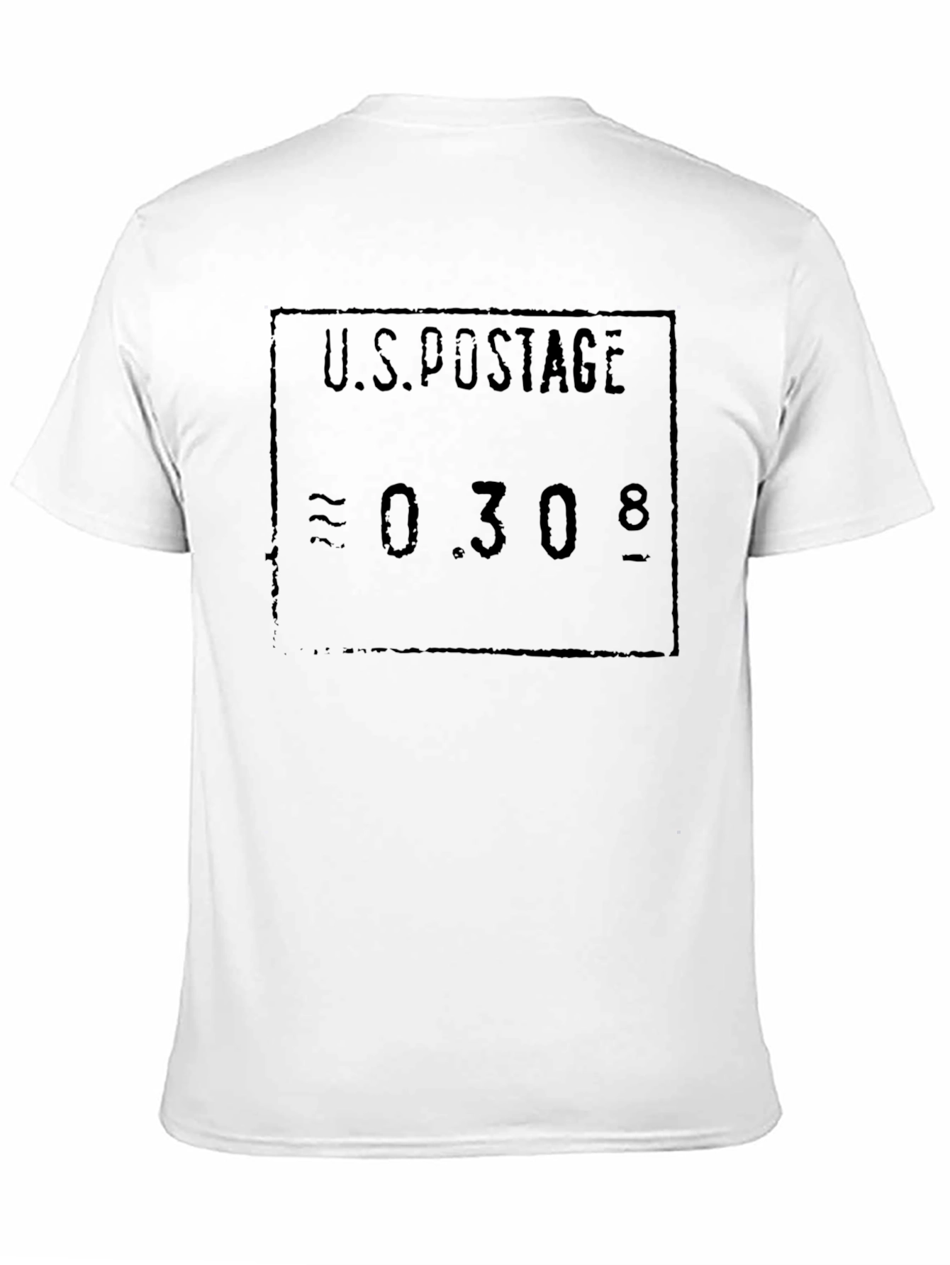 Black Vintage US Postage Stamp Style Graphic Tee - Black Cotton view 11
