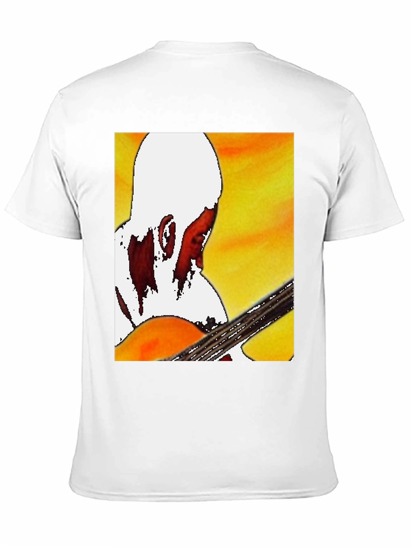 Black Guitar Player Graphic T-Shirt - Classic Crew Neck view 11