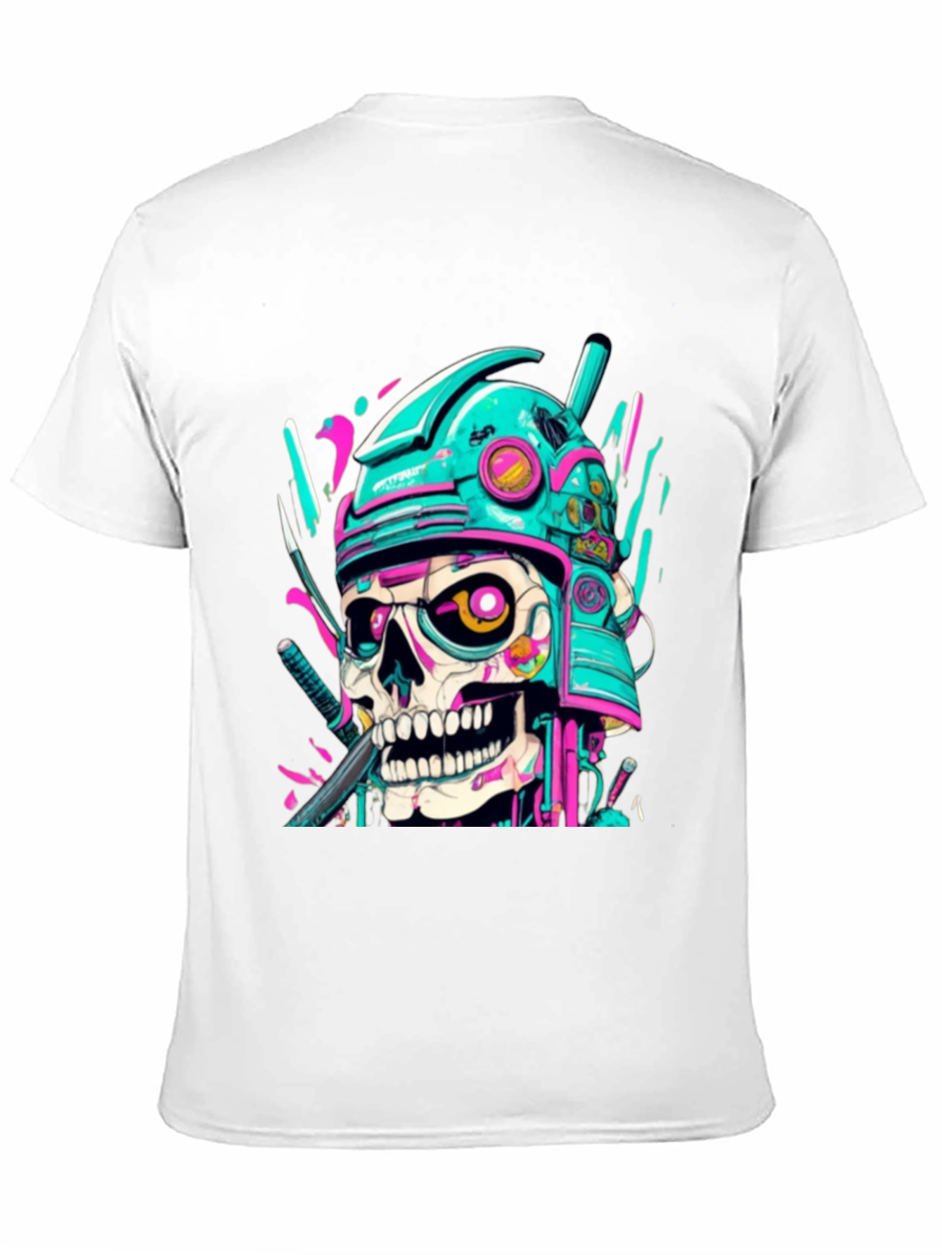 Black Cyberpunk Samurai Skull Graphic Tee - Edgy Fashion view 11