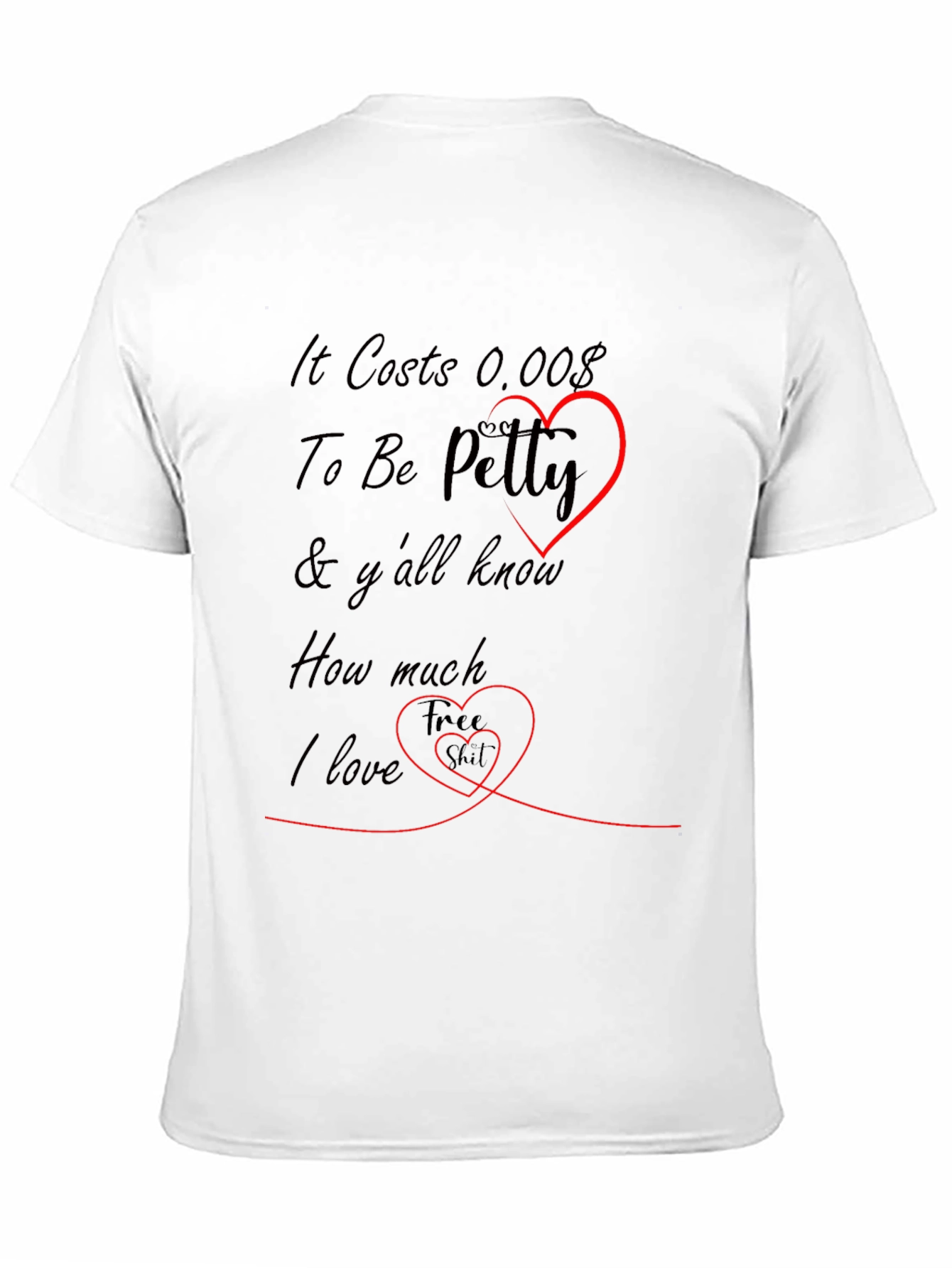 Black It Costs 0.00$ To Be Petty Funny T-Shirt view 11