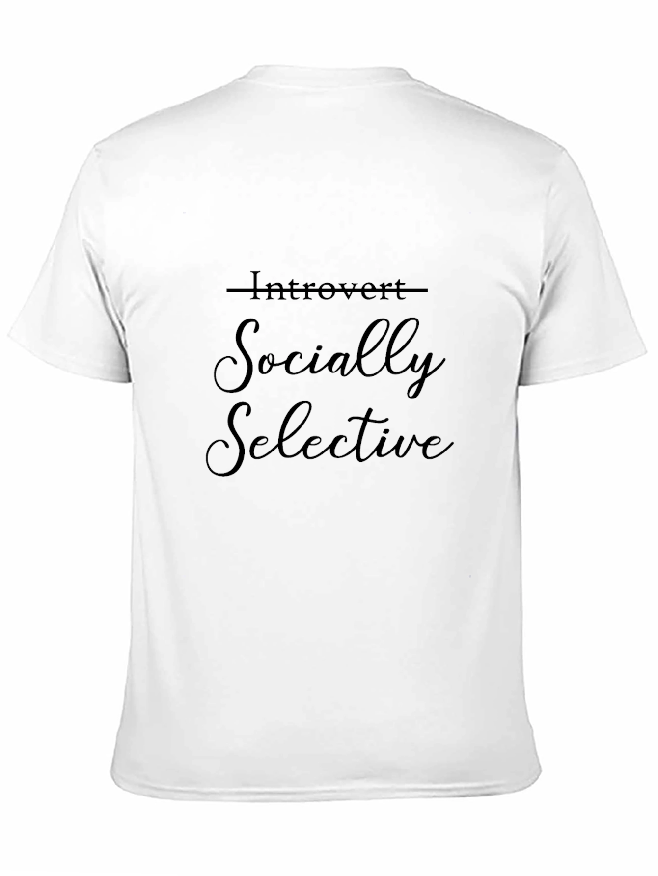 Black Introvert Socially Selective Black T-Shirt view 11